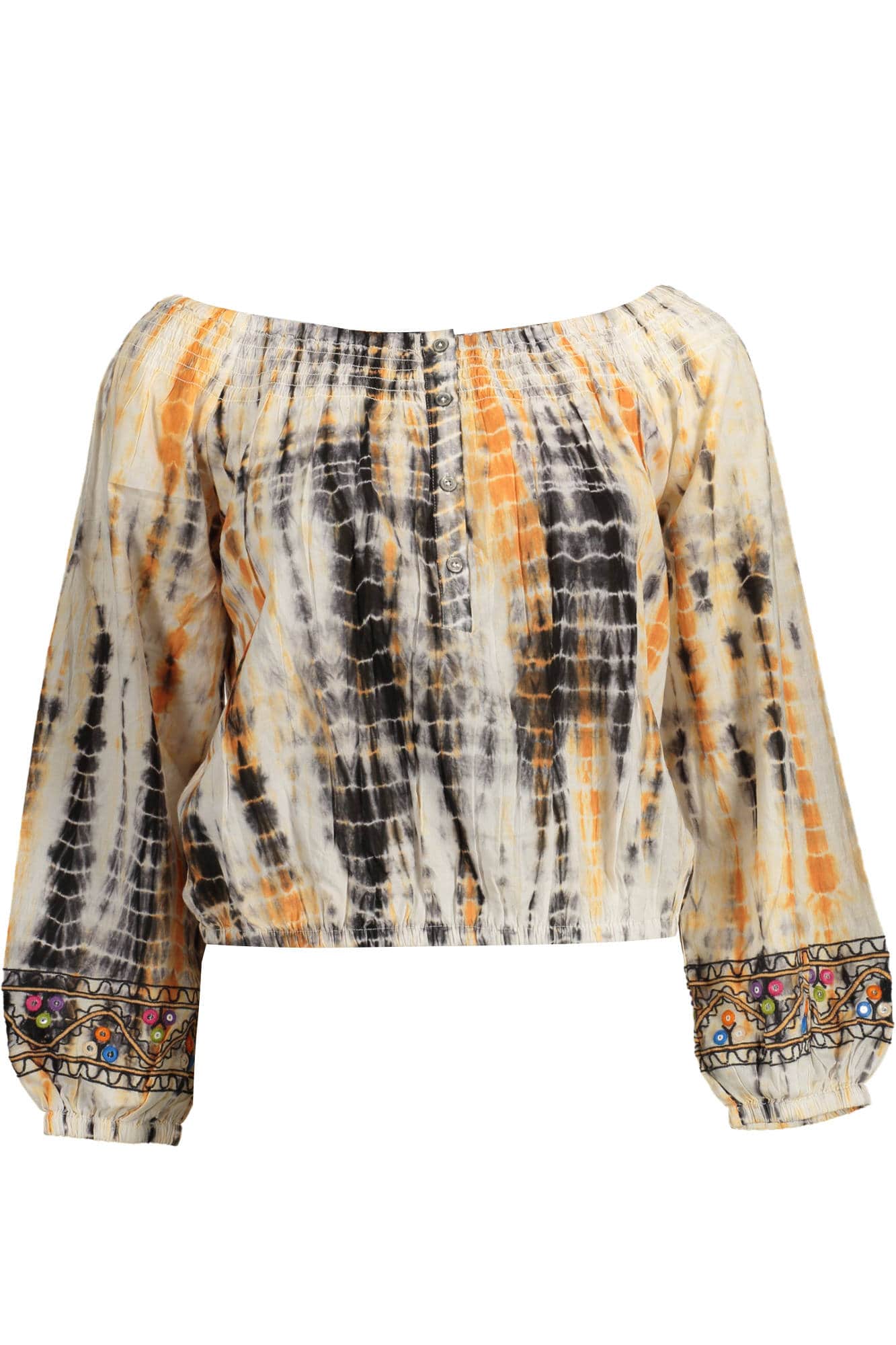 DESIGUAL DAMEN LANGARM T-SHIRT BEIGE