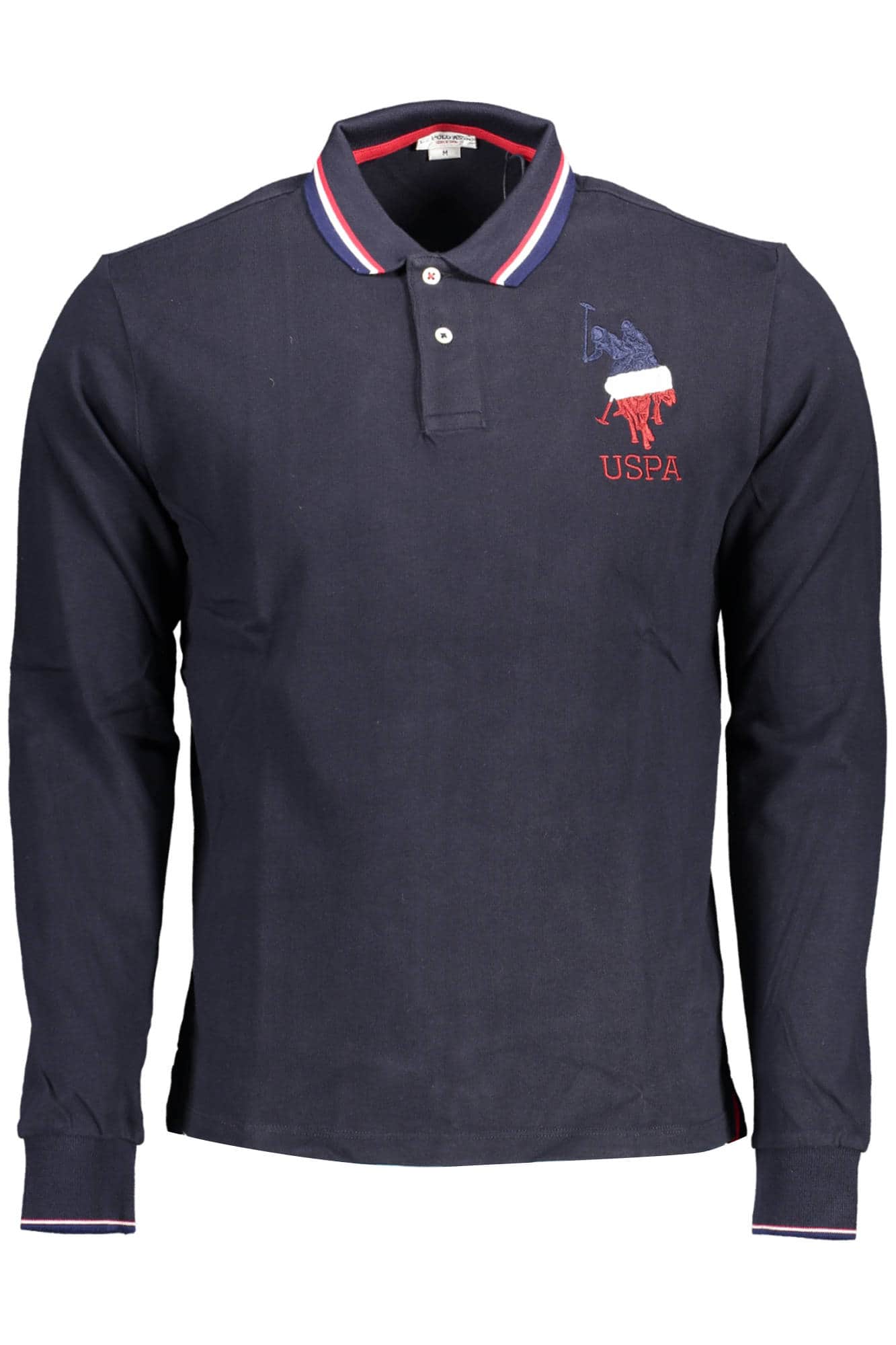 US POLO ASSN. HERREN LANGARM POLOSHIRT, BLAU