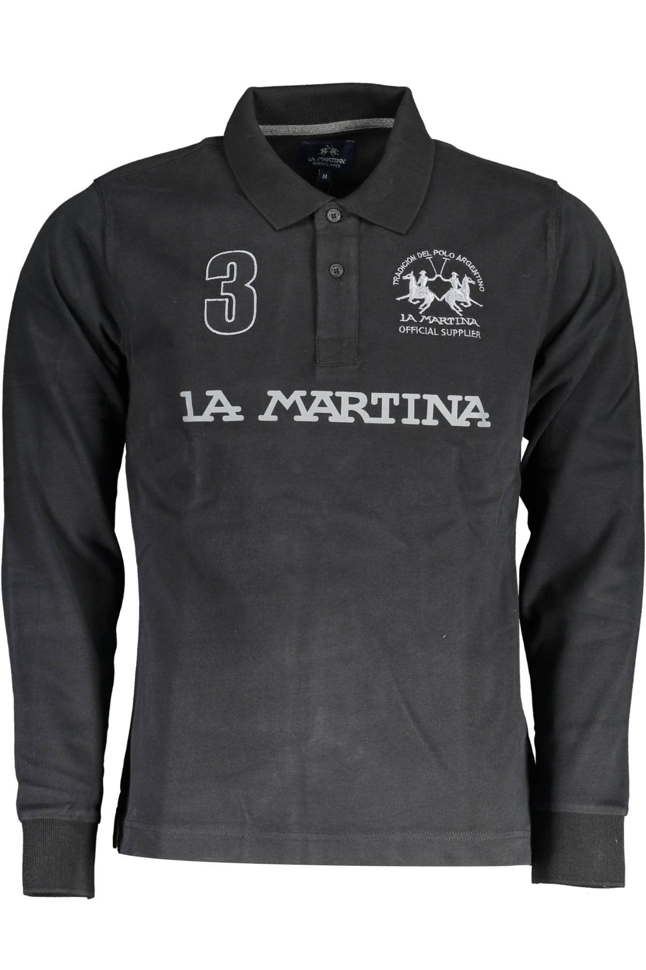 La Martina polo langarm herren schwarz