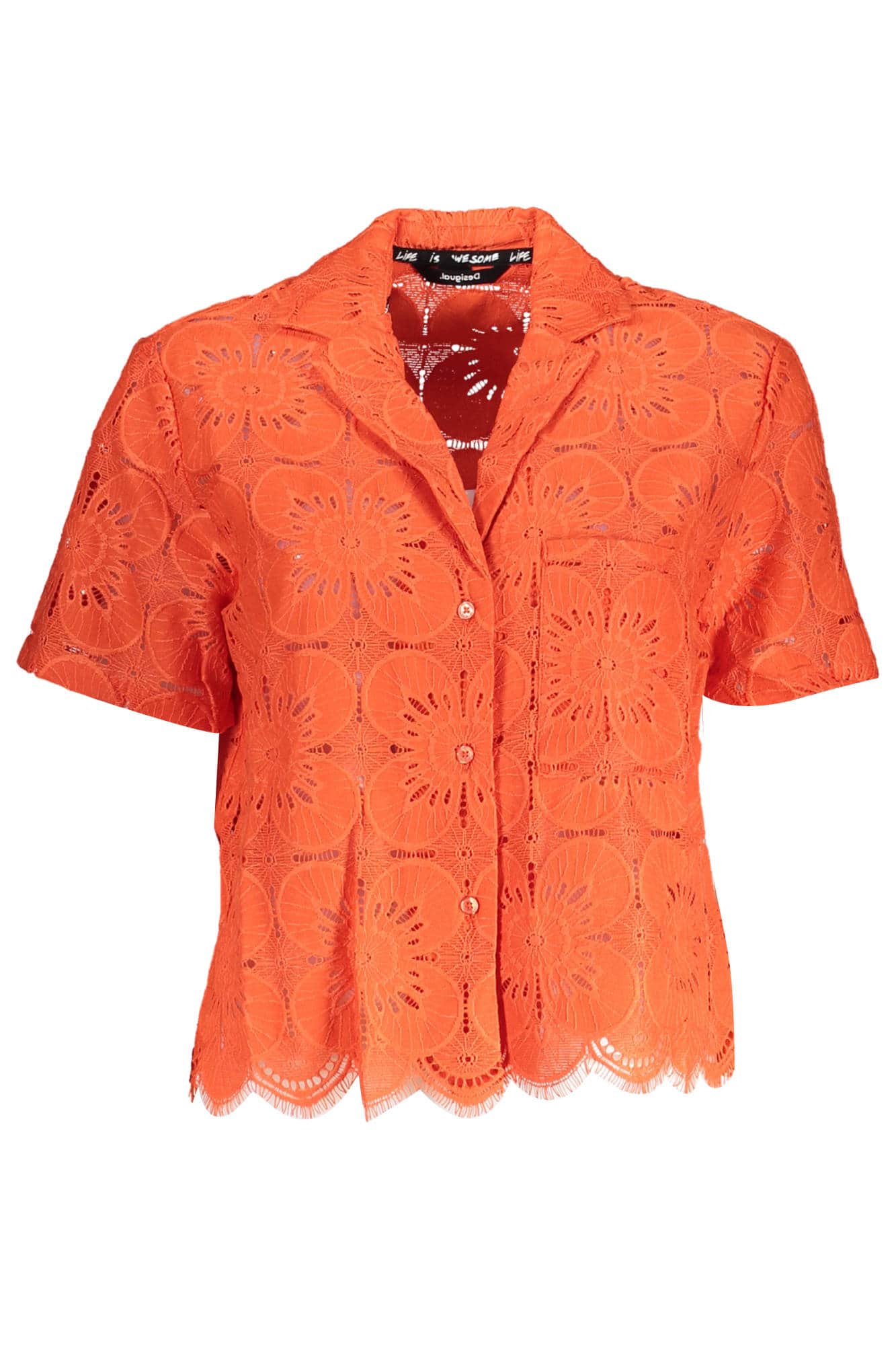 DESIGUAL ORANGE DAMEN KURZARM SHIRT
