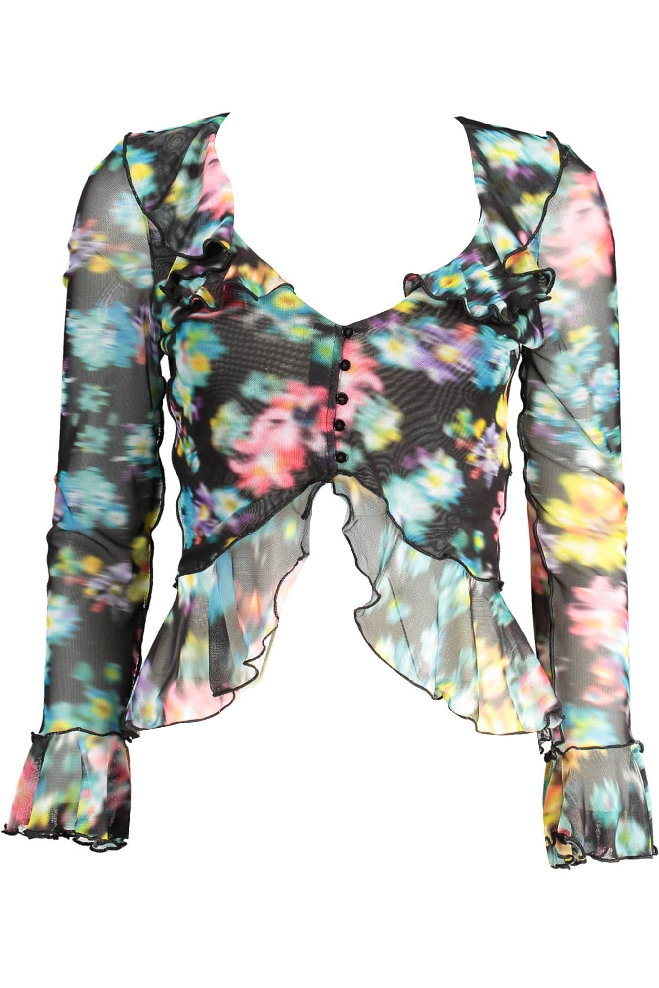 DESIGUAL SCHWARZ DAMEN LANGARM T-SHIRT