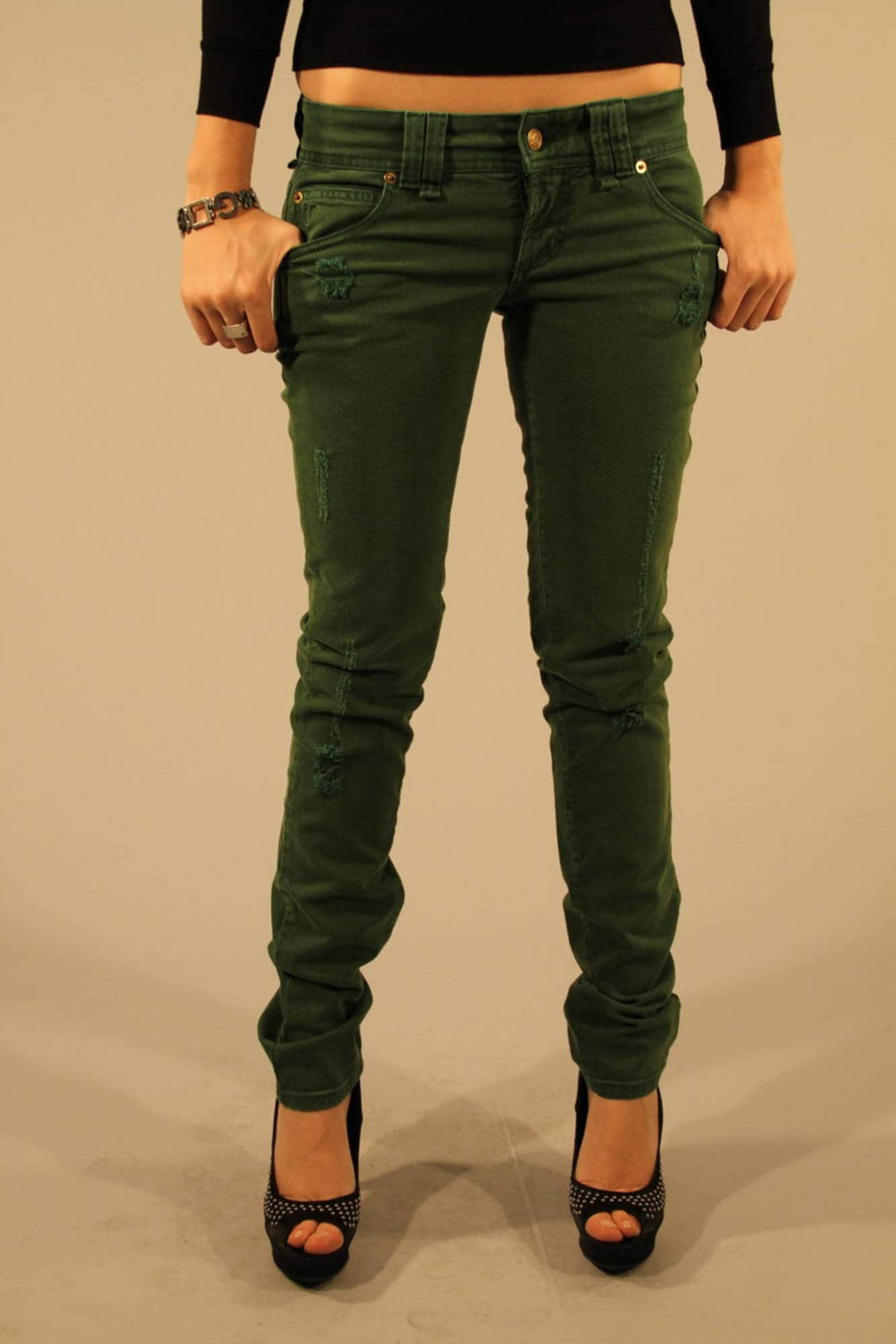 JOHN GALLIANO JEANS DENIM DAMEN GRÜN