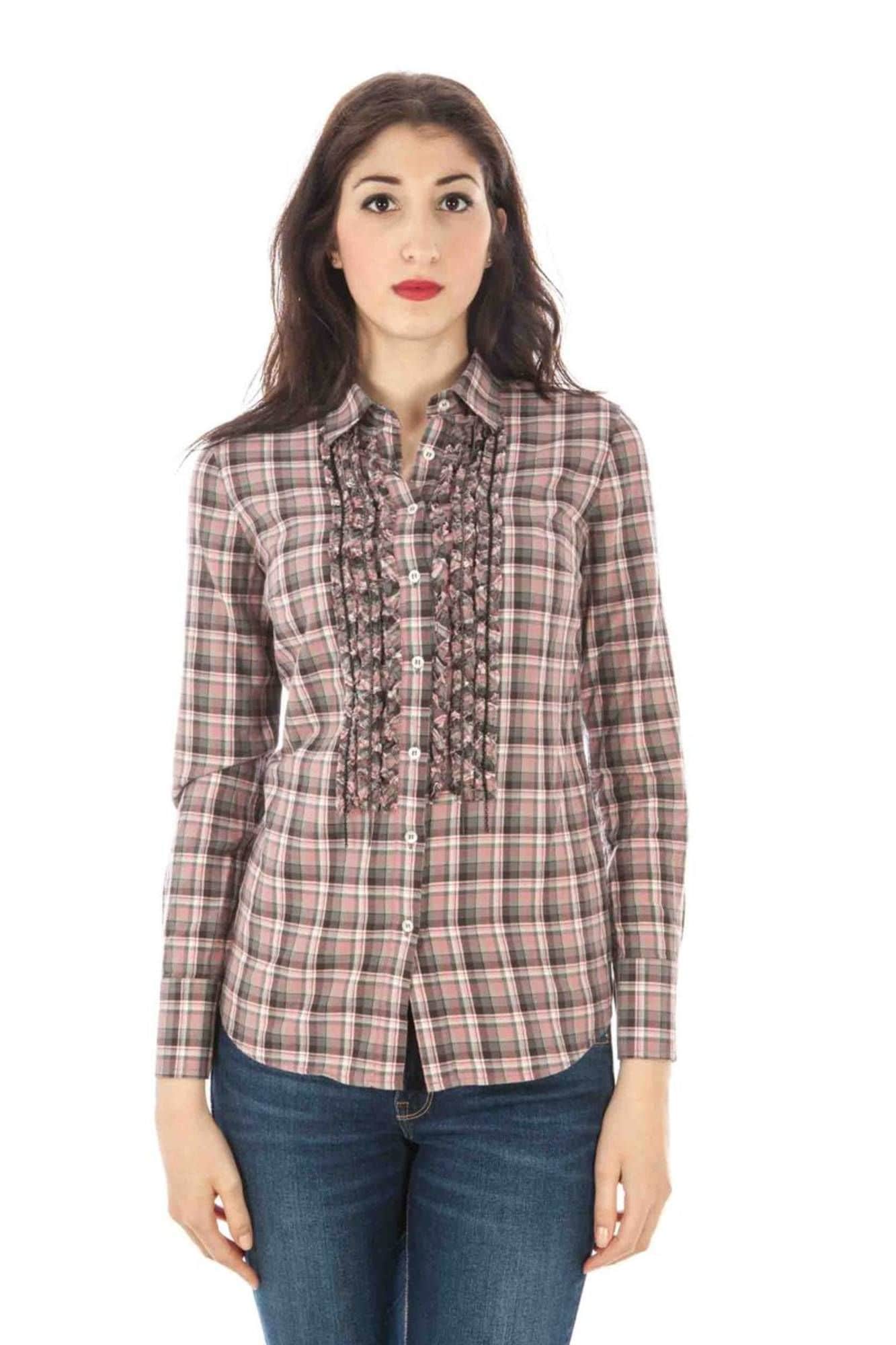 FRED PERRY DAMEN LANGARM SHIRT ROSA