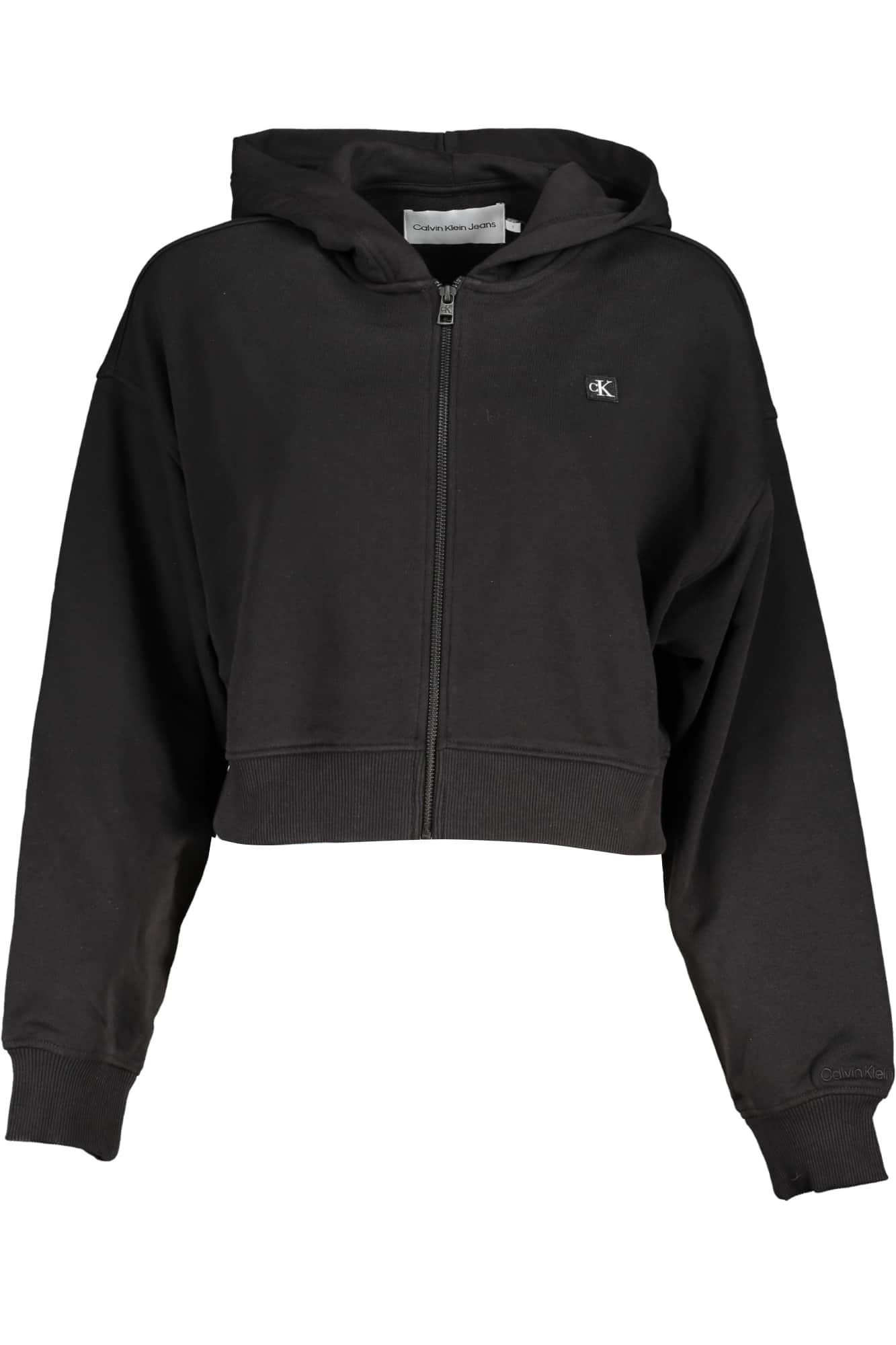 CALVIN KLEIN DAMEN SCHWARZ SWEATSHIRT MIT REISSVERSCHLUSS