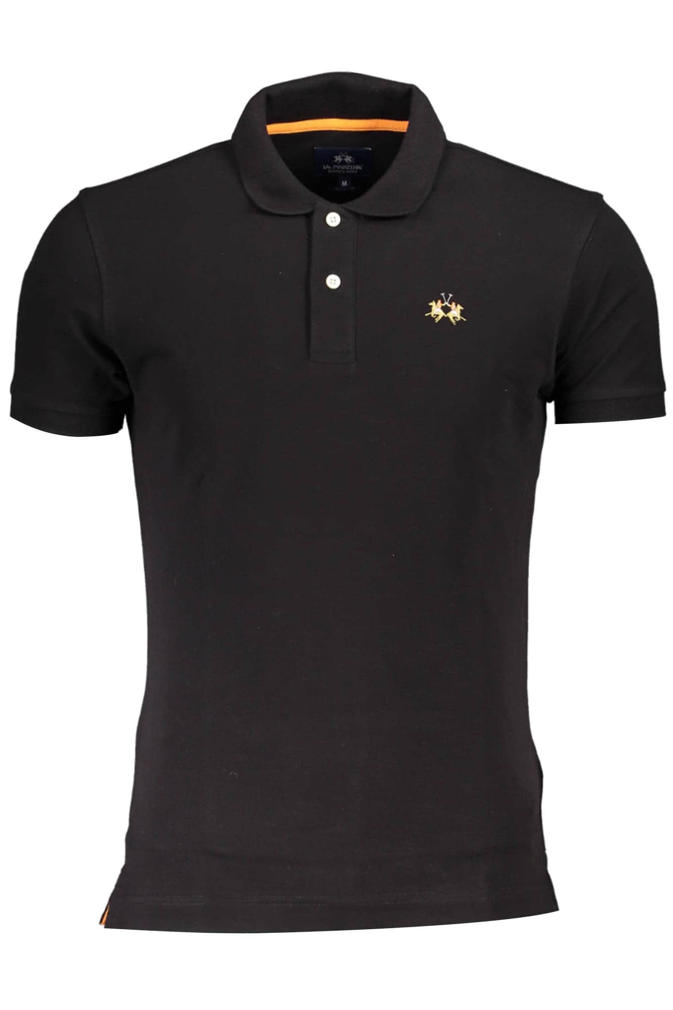 LA MARTINA HERREN SCHWARZ KURZARM POLOSHIRT