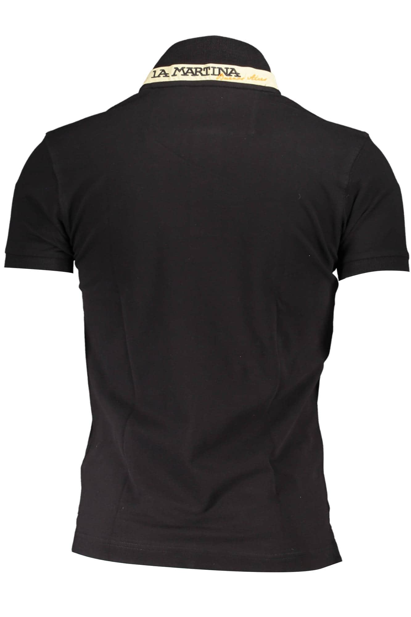 LA MARTINA HERREN SCHWARZ KURZARM POLOSHIRT