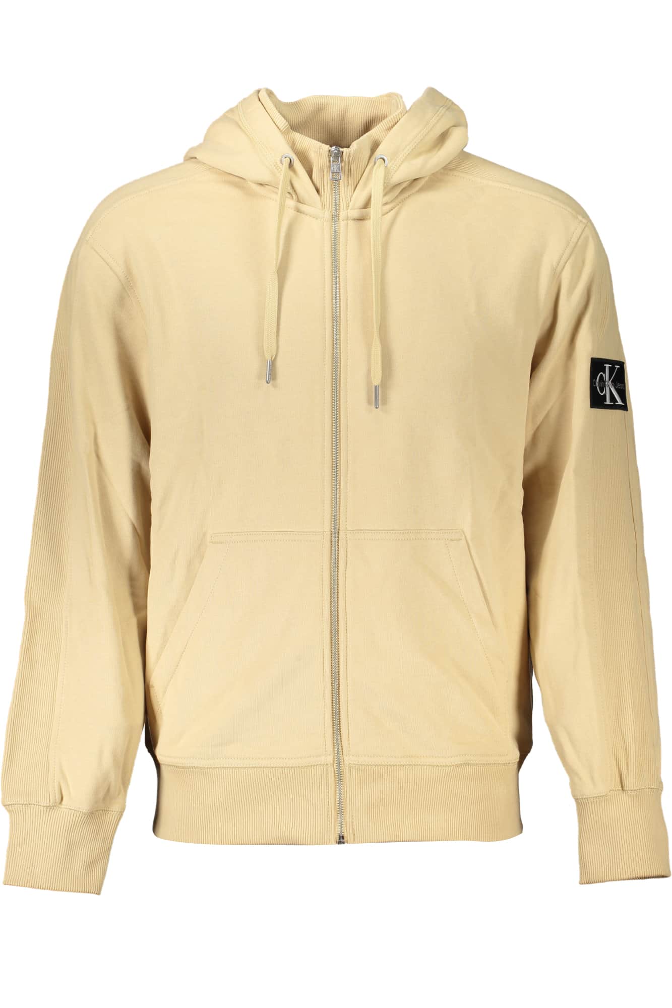 CALVIN KLEIN HERREN BEIGE SWEATSHIRT MIT REISSVERSCHLUSS