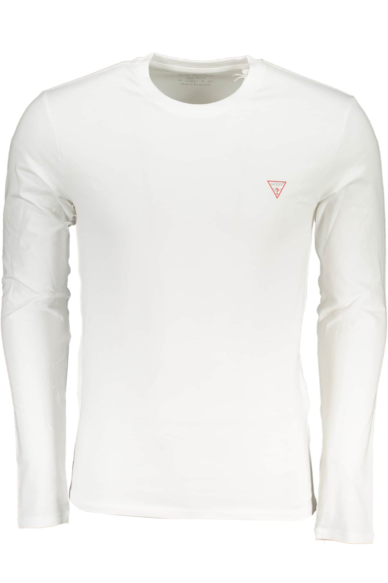 GUESS JEANS HERREN LANGARM T-SHIRT WEISS