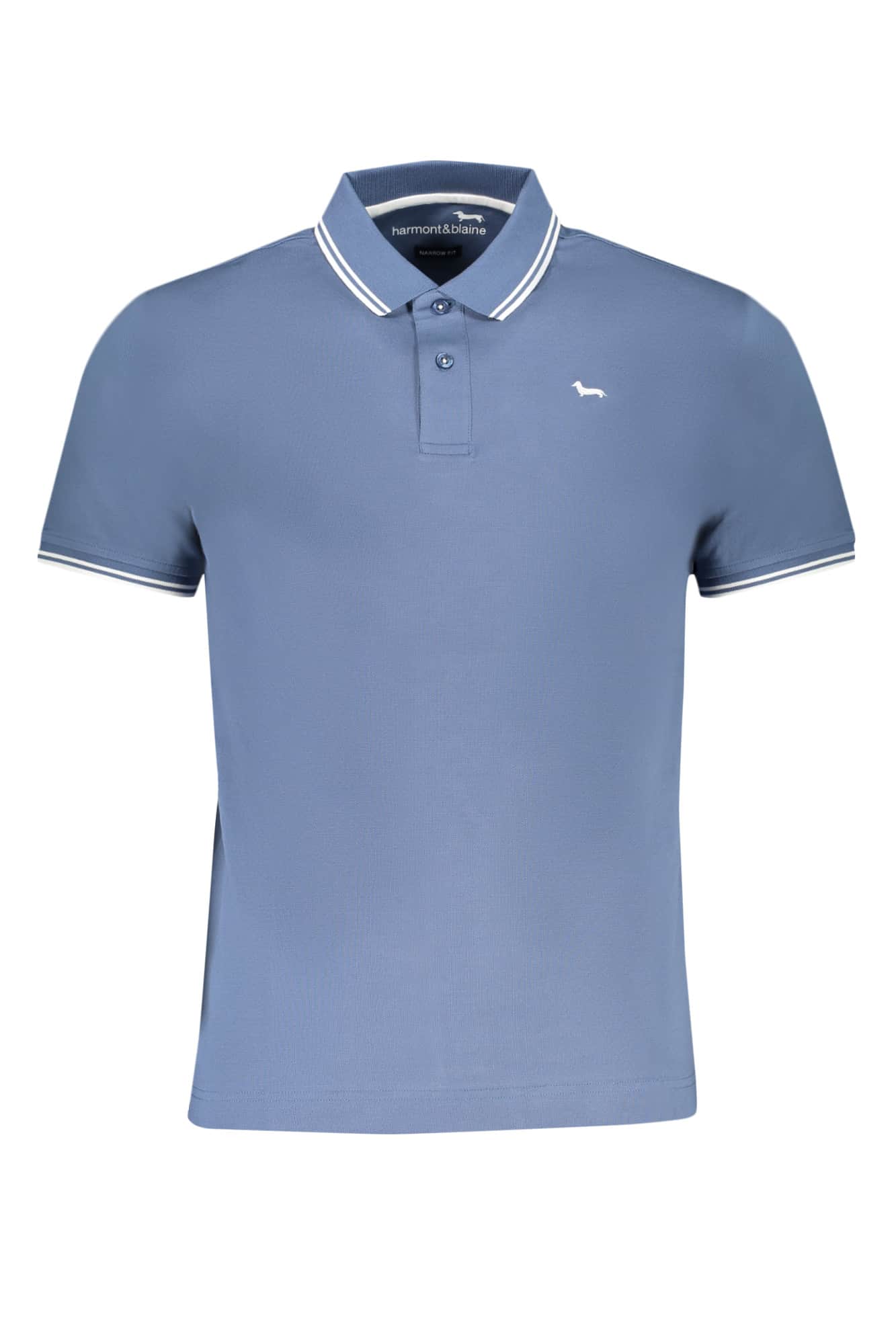 HARMONT & BLAINE HERREN KURZARM POLOSHIRT BLAU