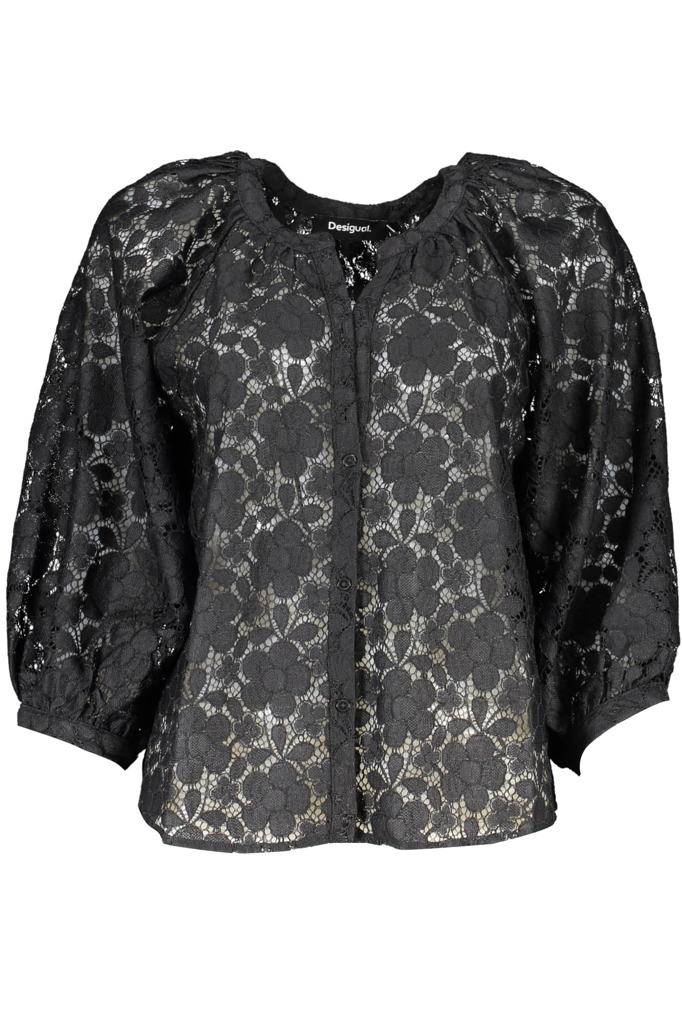 DESIGUAL DAMEN LANGARM SHIRT SCHWARZ