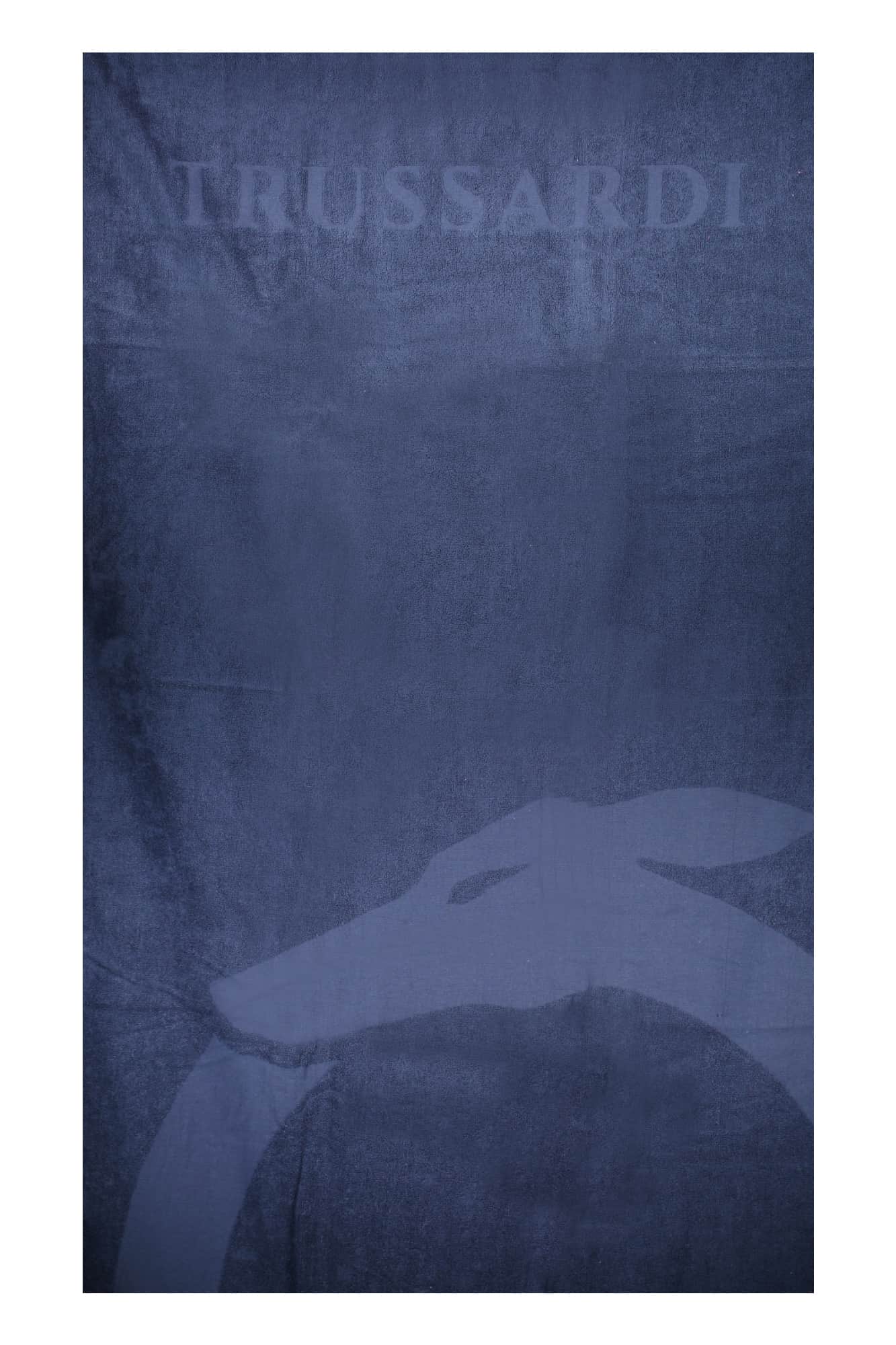 TRUSSARDI JEANS HERREN STRANDTUCH BLAU