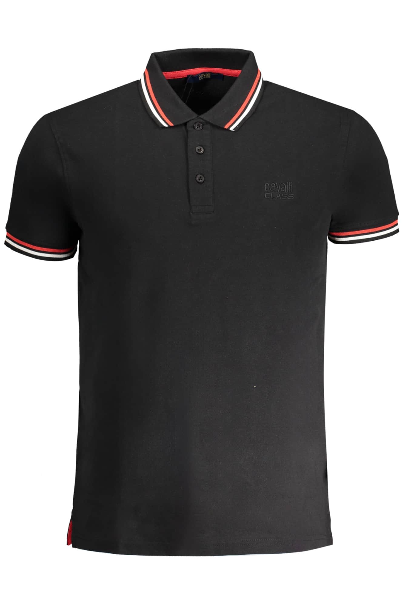 CAVALLI CLASS HERREN KURZARM POLOSHIRT SCHWARZ