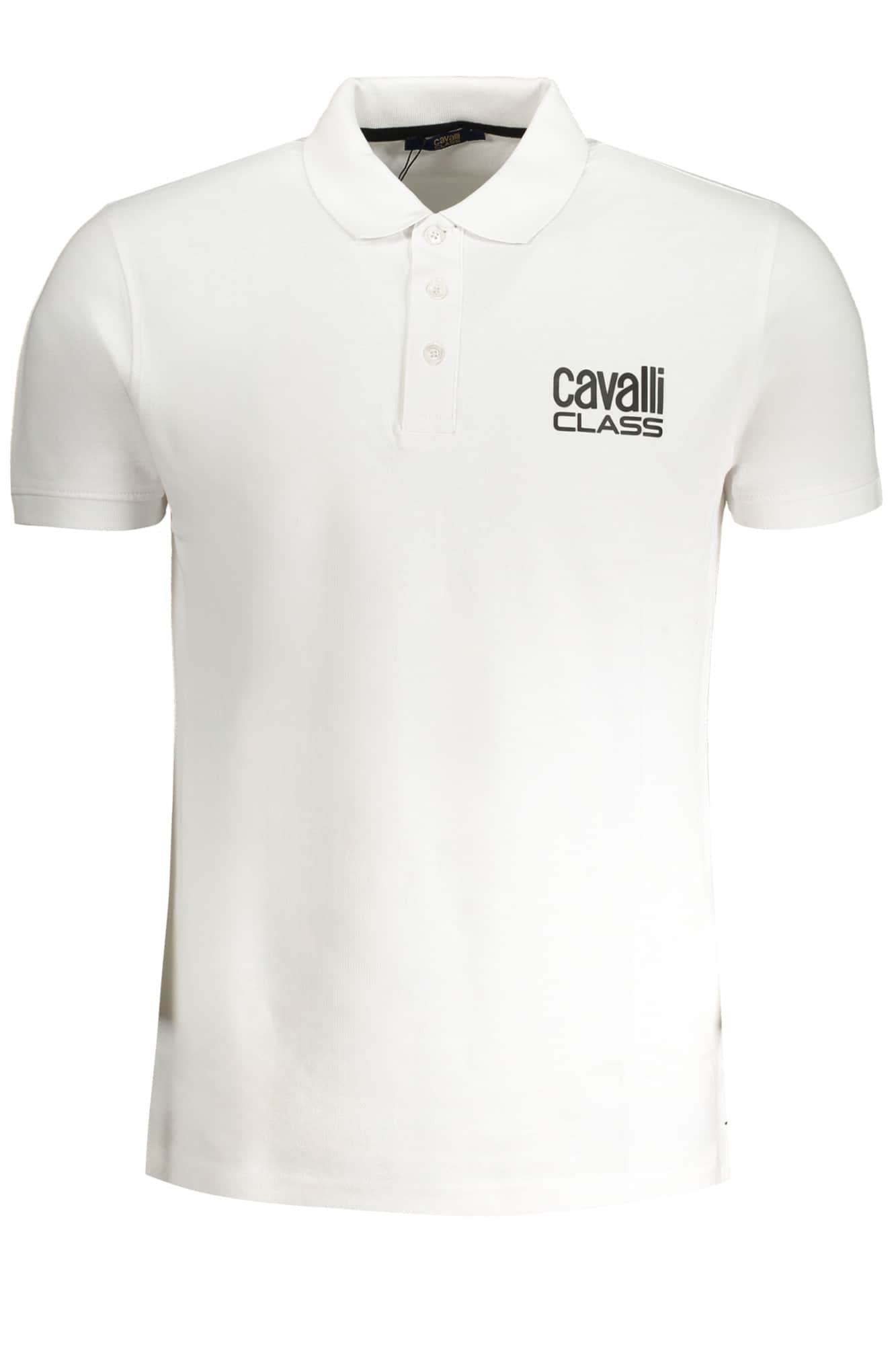 CAVALLI CLASS HERREN WEISS KURZARM POLOSHIRT