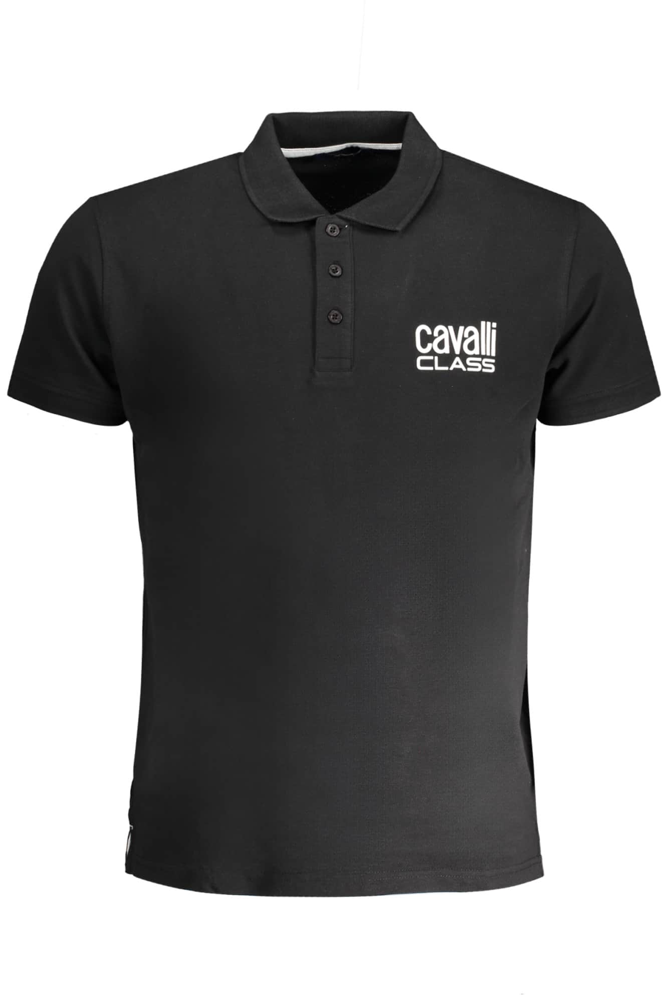 CAVALLI CLASS HERREN KURZARM POLOSHIRT SCHWARZ