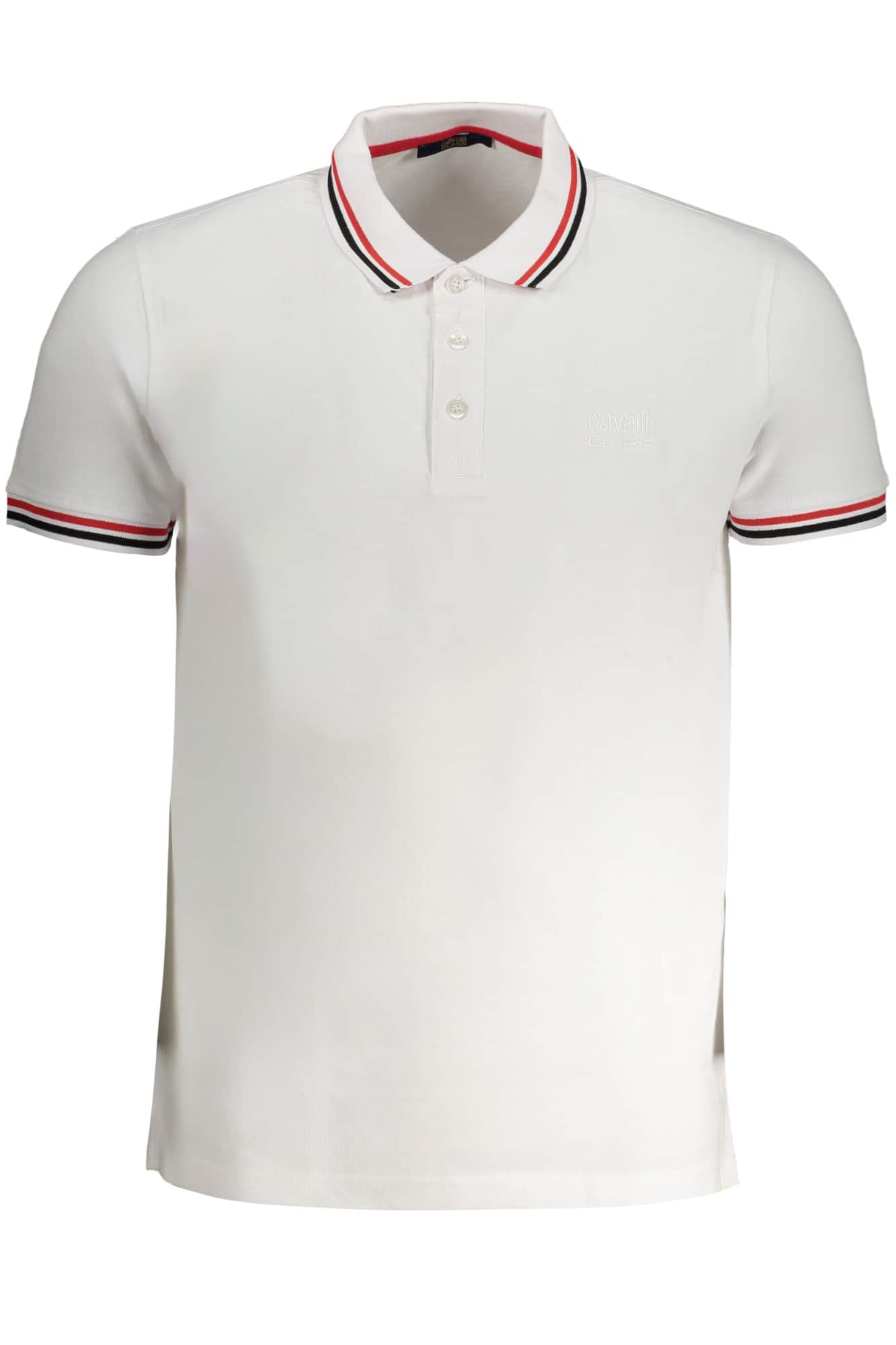 CAVALLI CLASS HERREN WEISS KURZARM POLOSHIRT