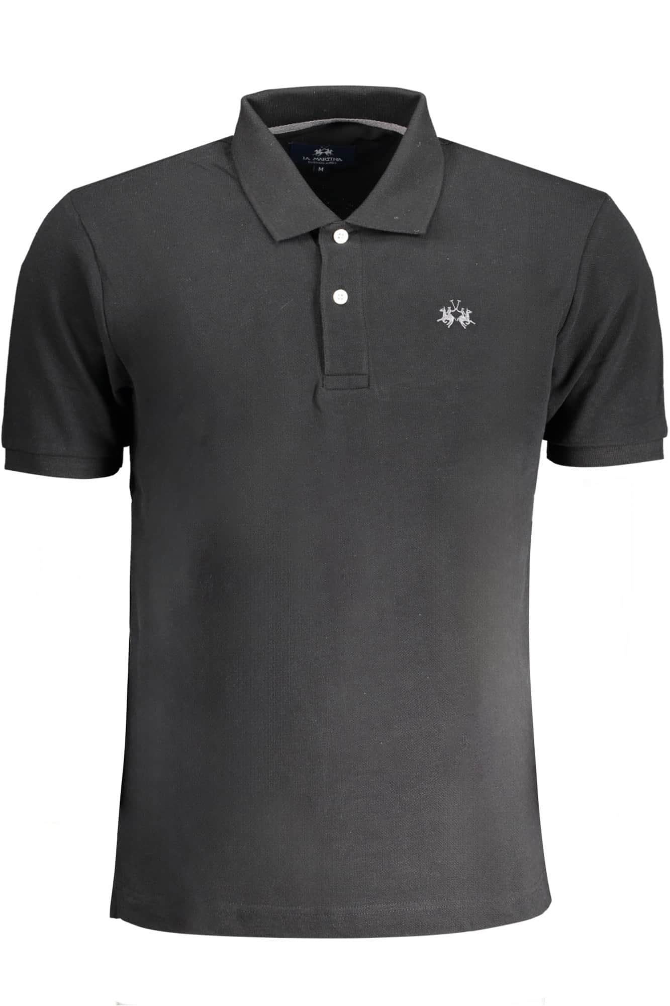 LA MARTINA HERREN SCHWARZ KURZARM POLOSHIRT