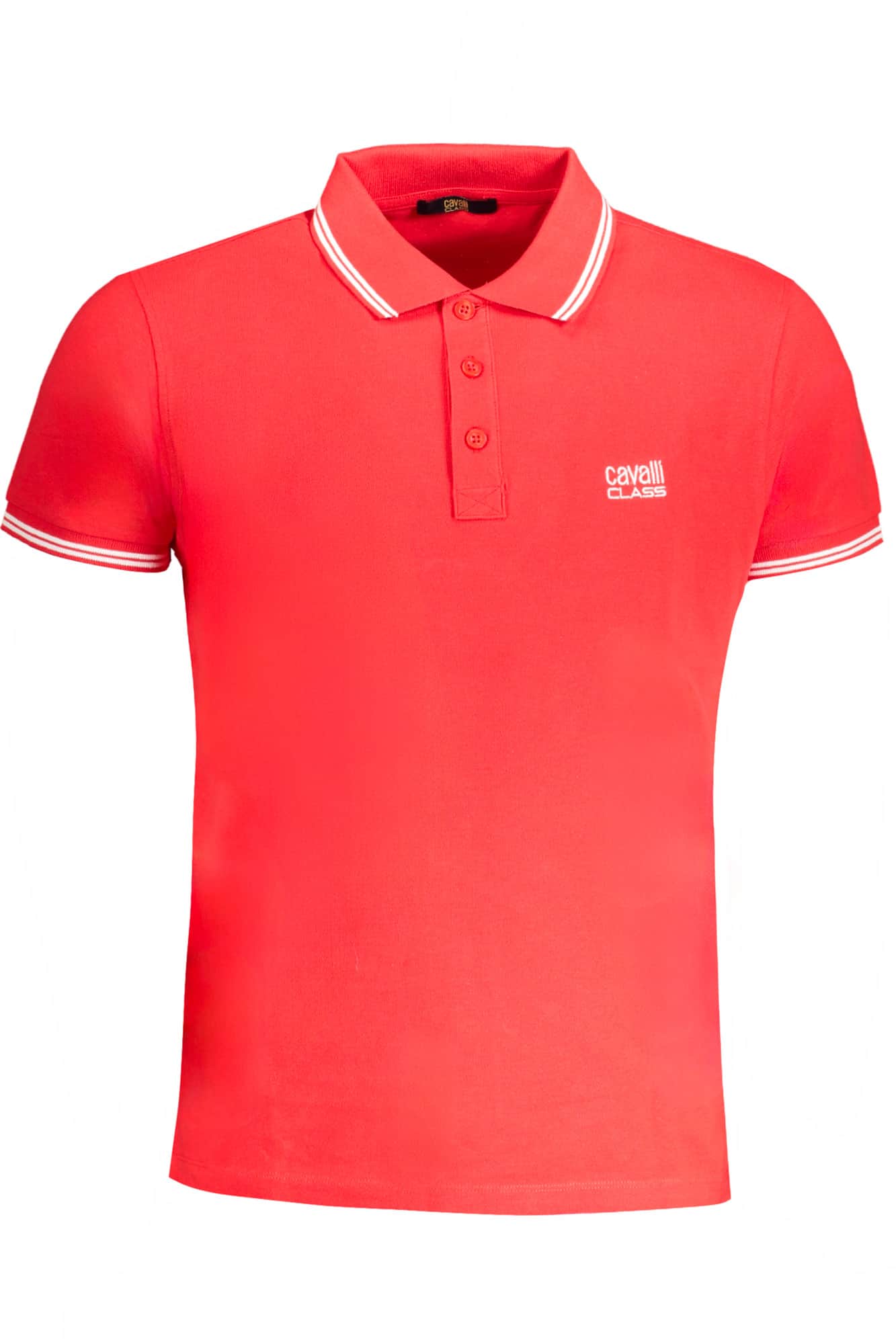 CAVALLI CLASS HERREN KURZARM POLOSHIRT ROT