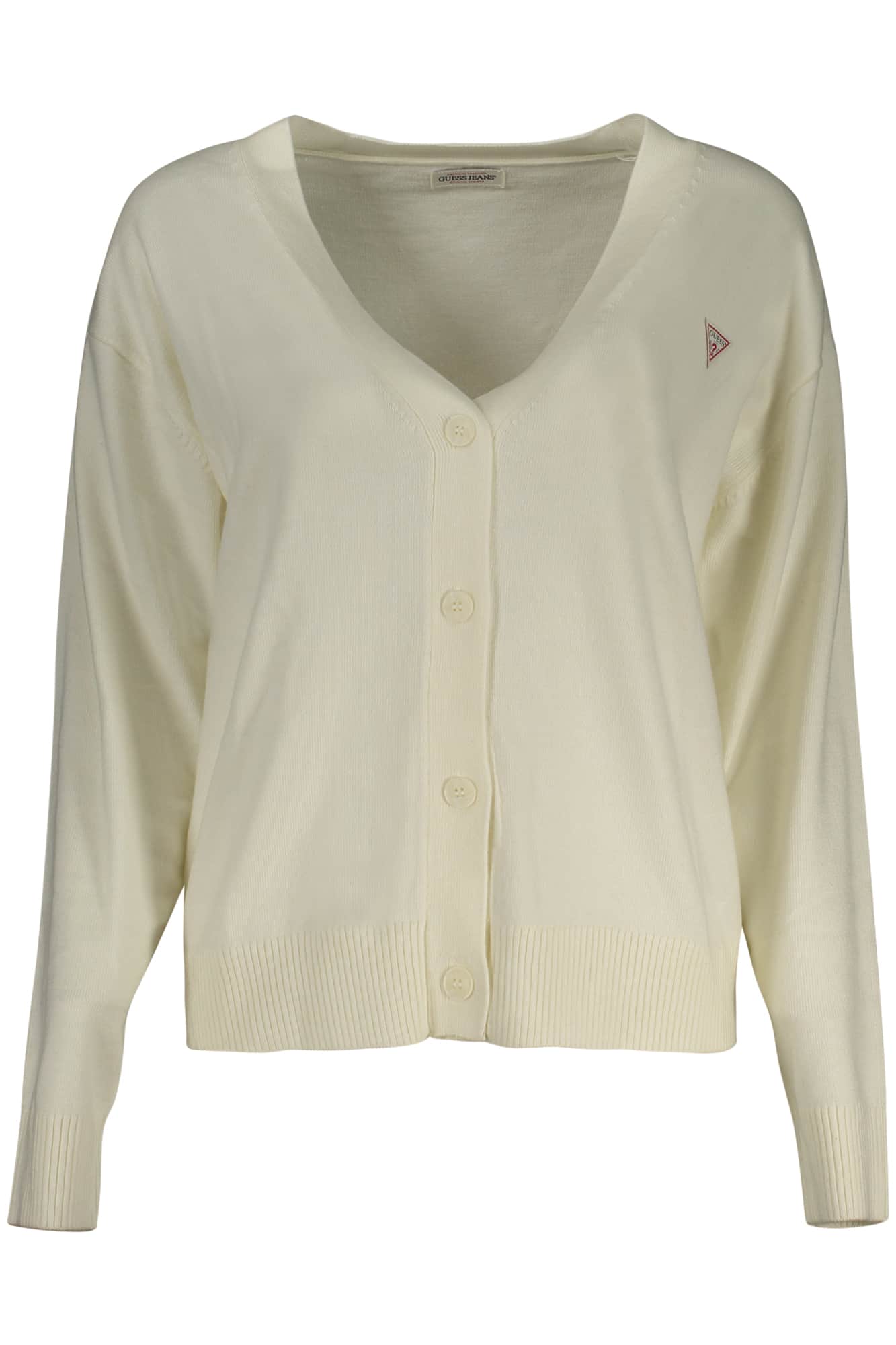 GUESS JEANS DAMEN STRICKJACKE WEISS