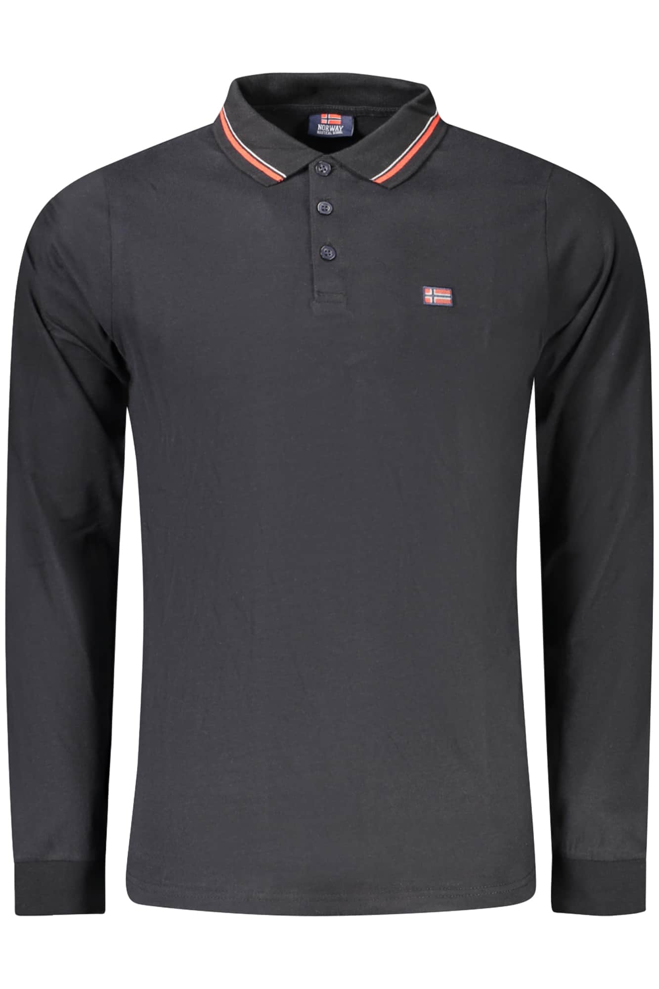 Norway 1963 herren langarm polo schwarz