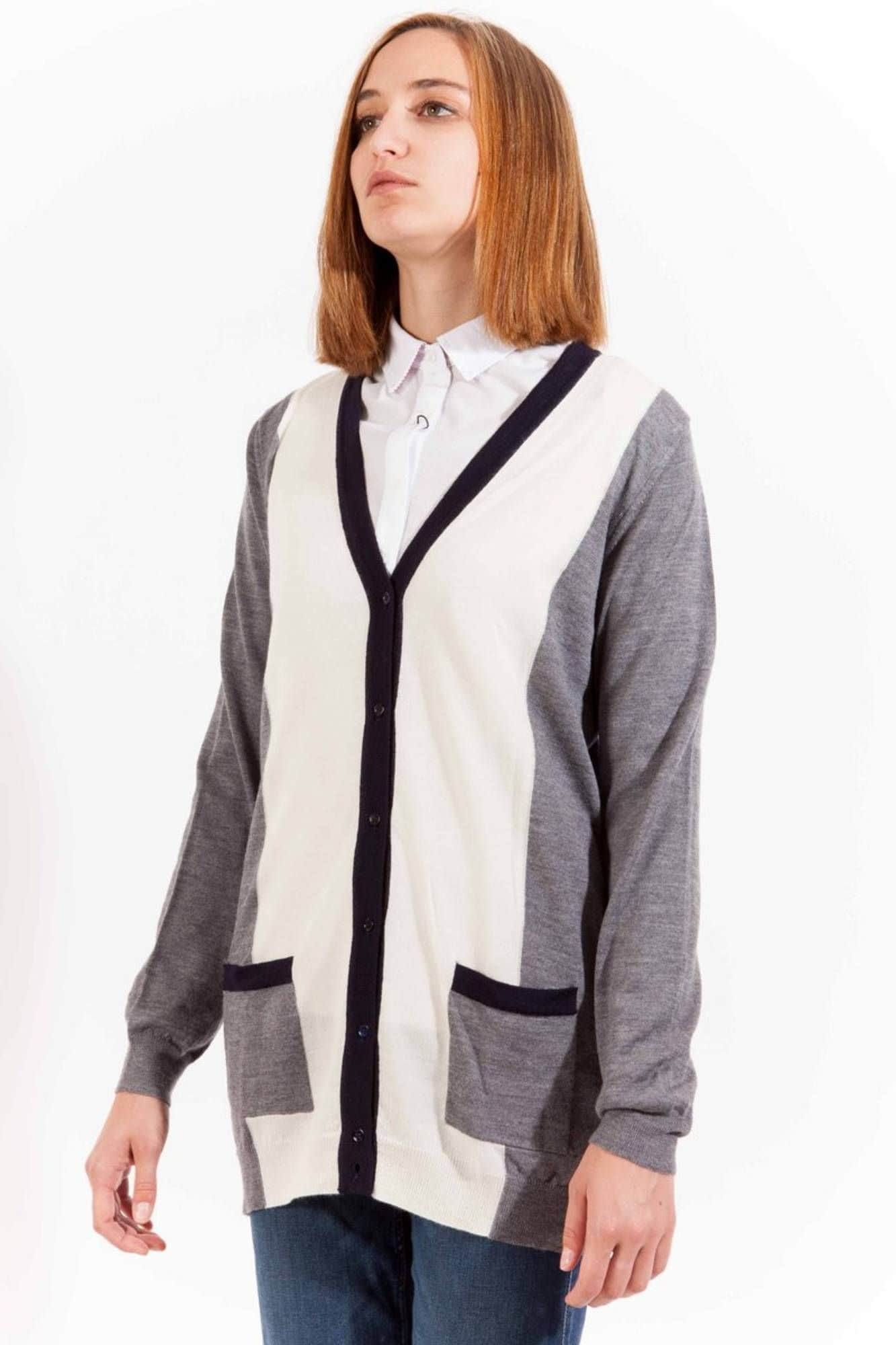 GANT STRICKJACKE DAMEN GRAU