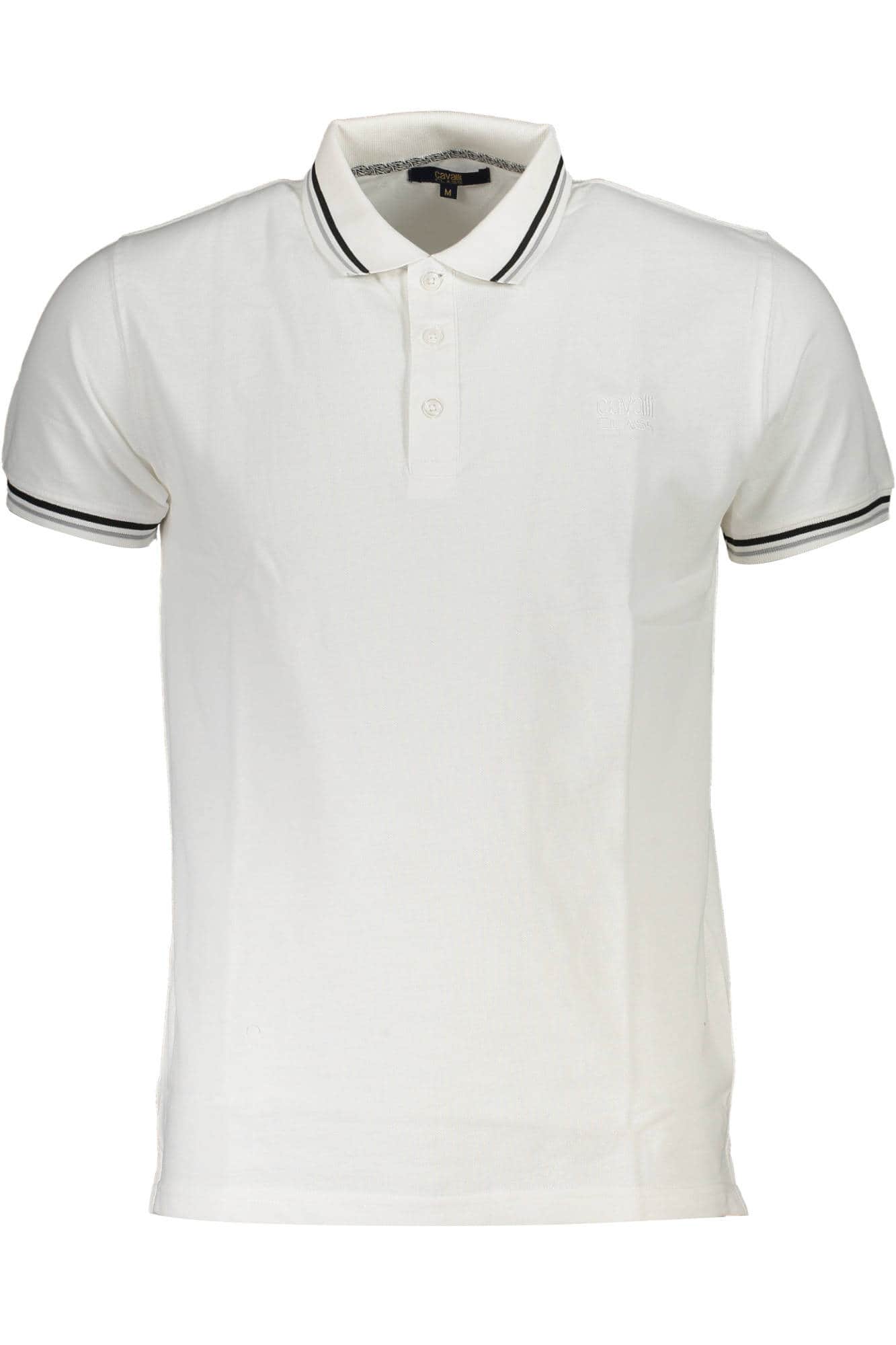 CAVALLI CLASS POLO KURZARM HERREN WEISS