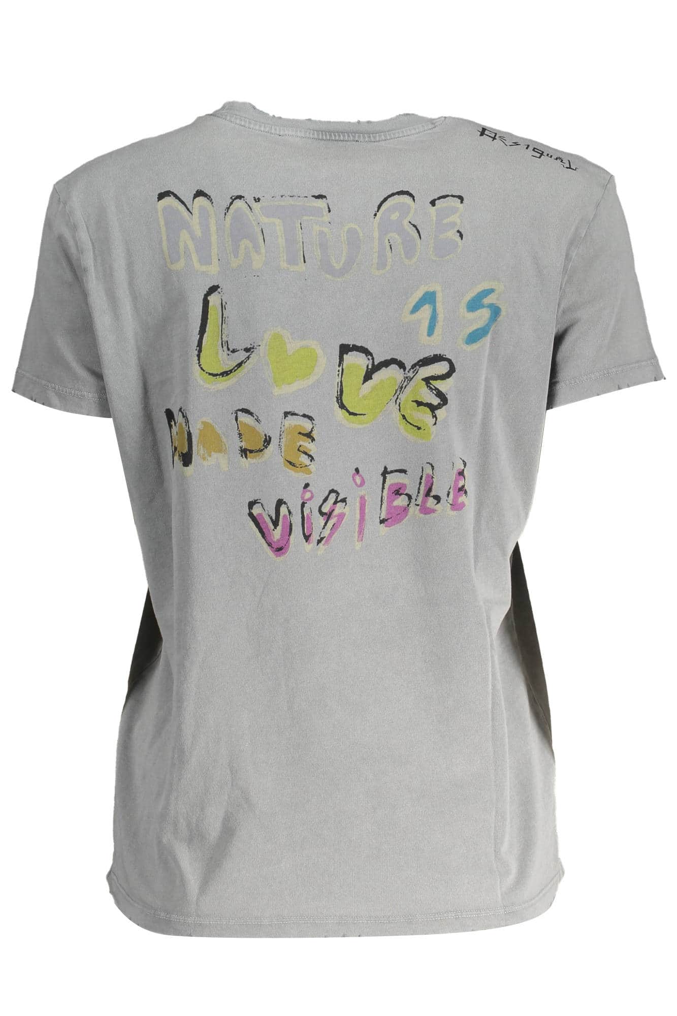 DESIGUAL KURZARM T-SHIRT DAMEN GRAU