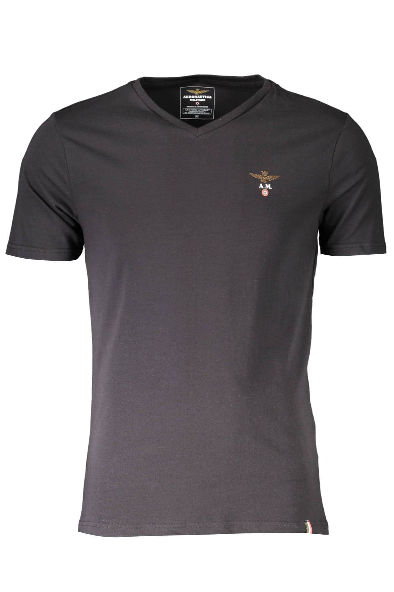 AERONAUTICA MILITARE SCHWARZ HERREN OUTERWEAR T-SHIRT