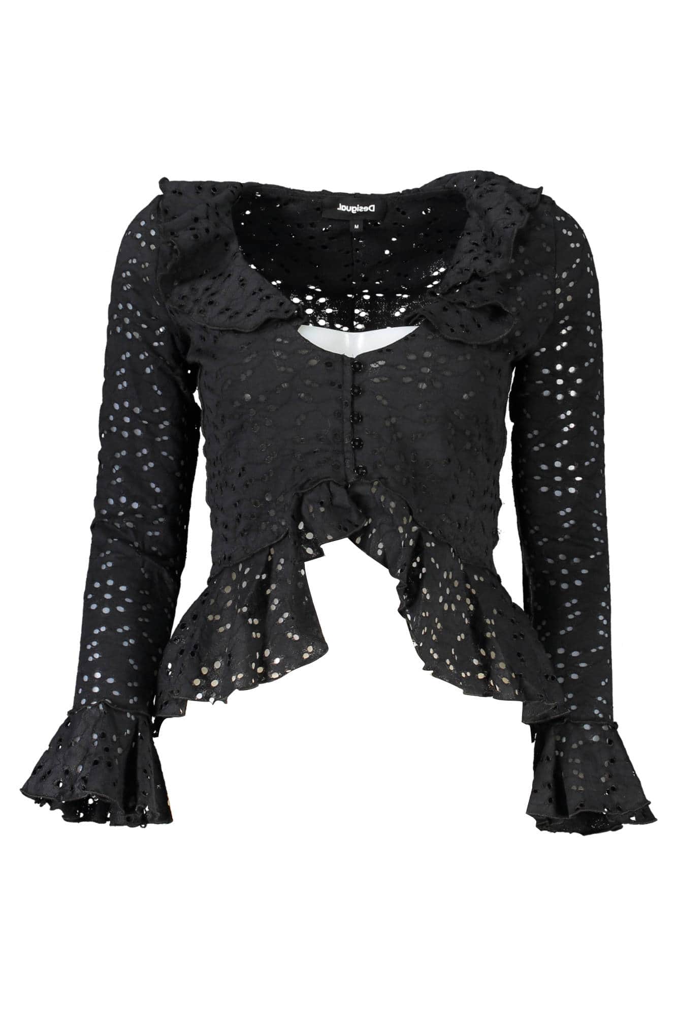 DESIGUAL LANGARM SHIRT DAMEN SCHWARZ