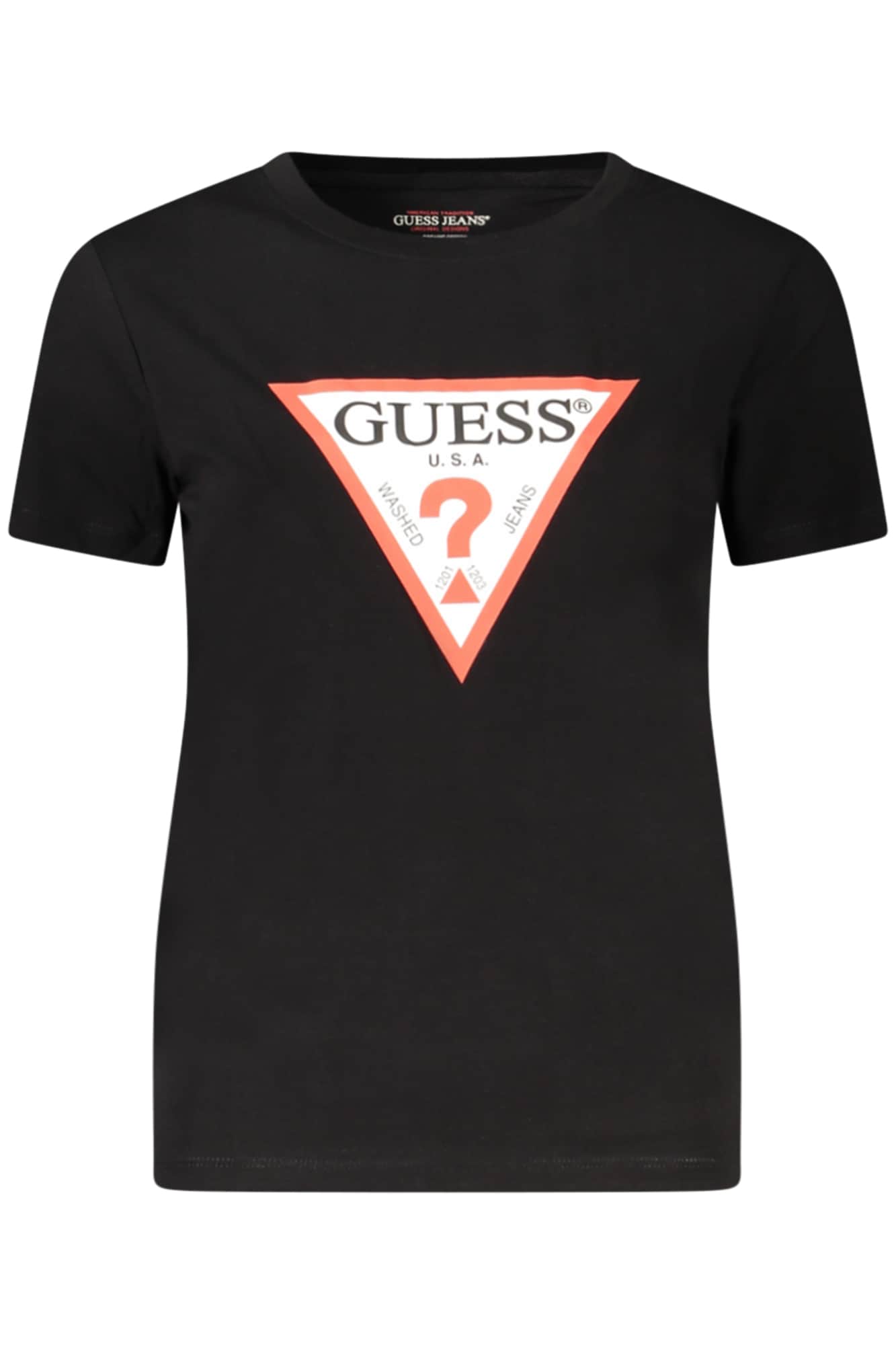 Guess Jeans kurzarm t-shirt damen schwarz
