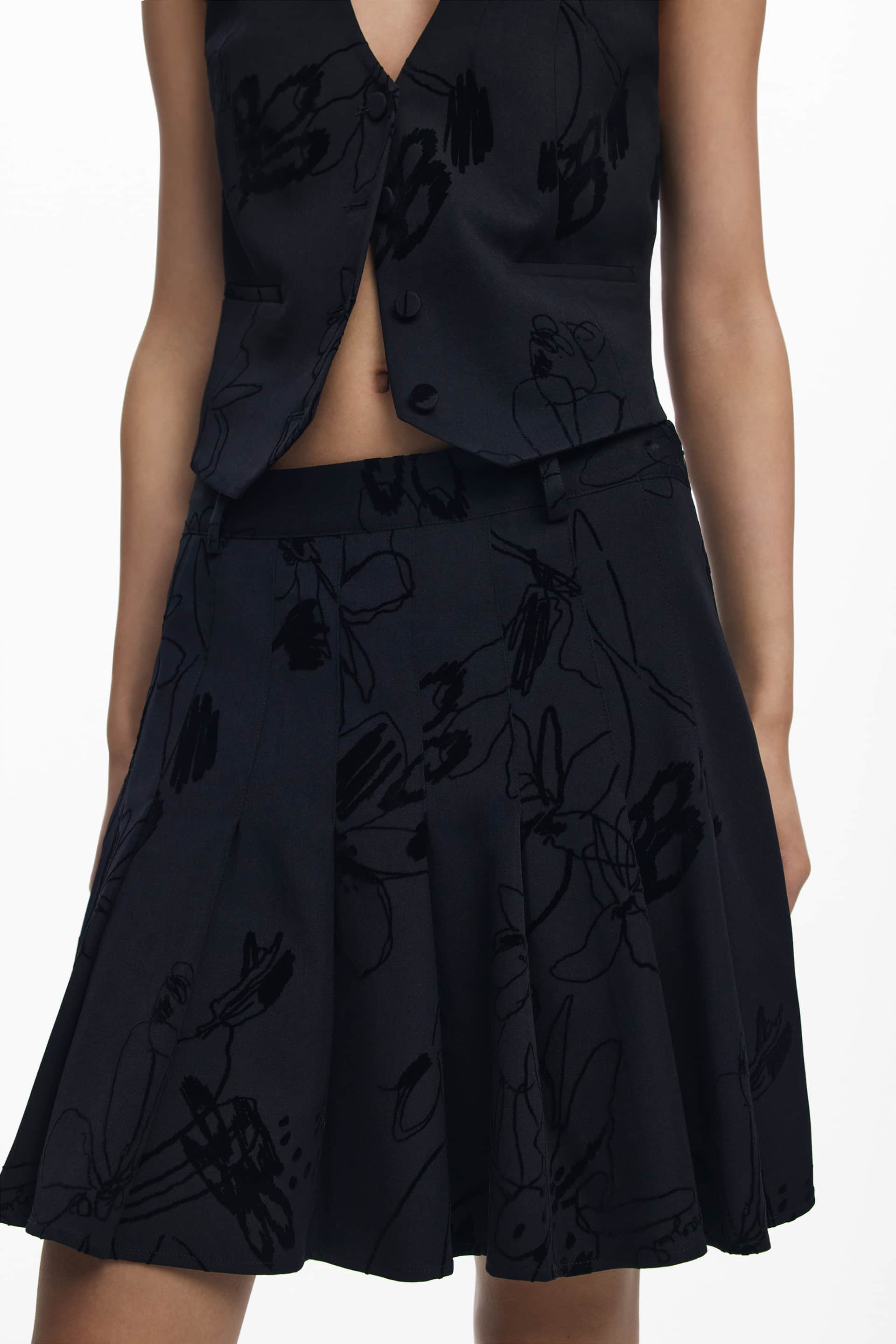 DESIGUAL DAMEN SCHWARZ KURZ ROCK