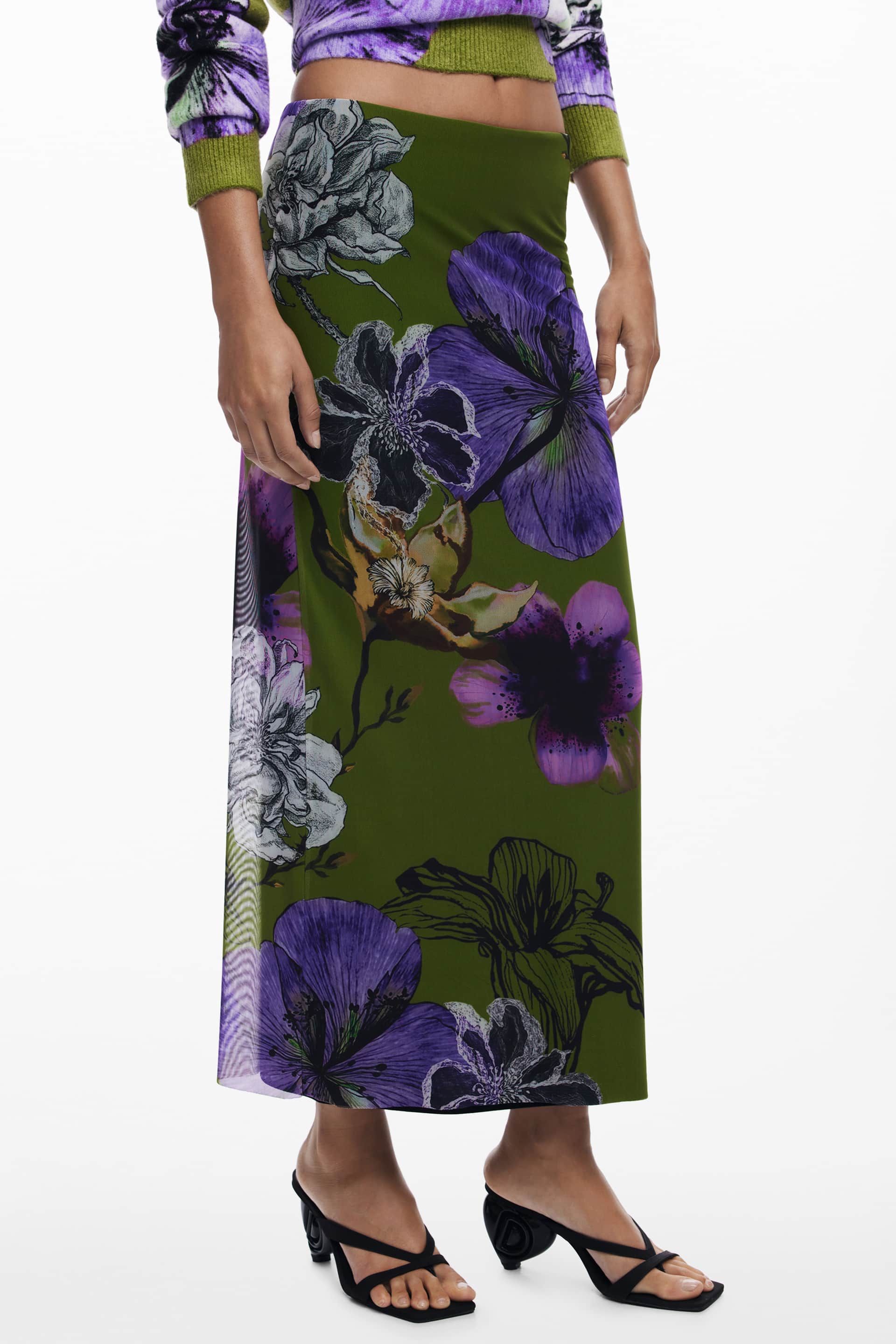 DESIGUAL DAMEN LANG GRÜN ROCK