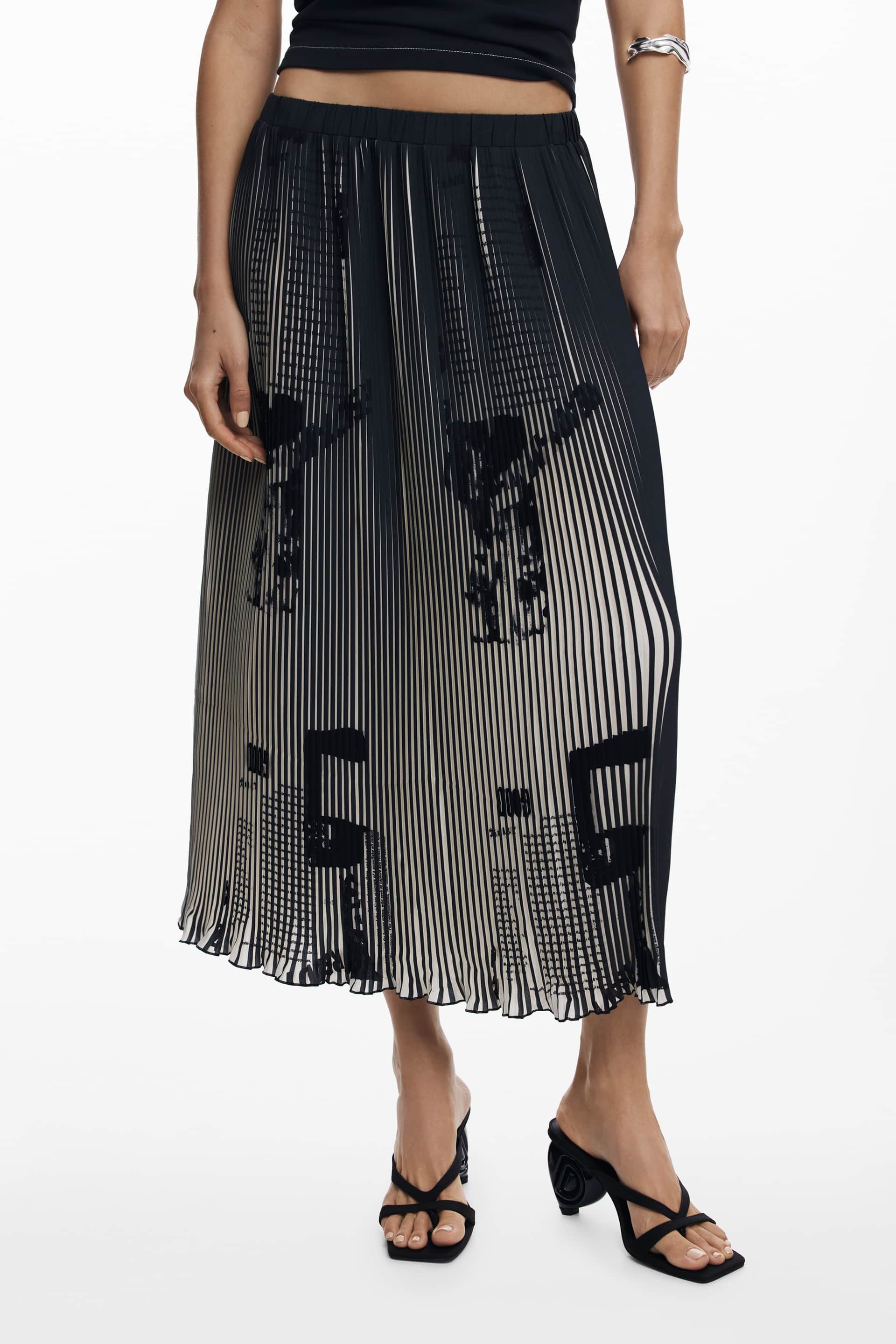 DESIGUAL DAMEN LANG ROCK SCHWARZ