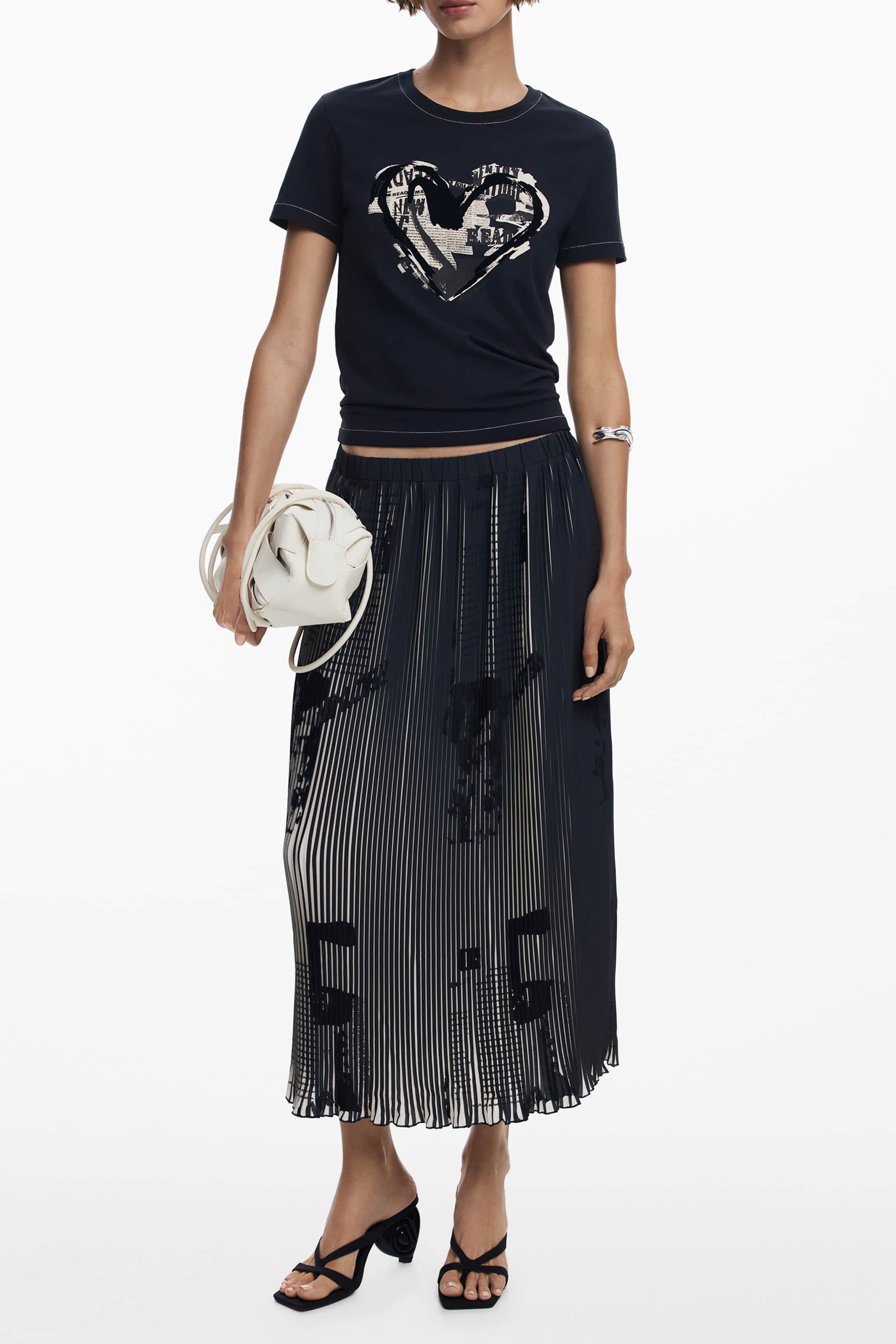 DESIGUAL DAMEN LANG ROCK SCHWARZ
