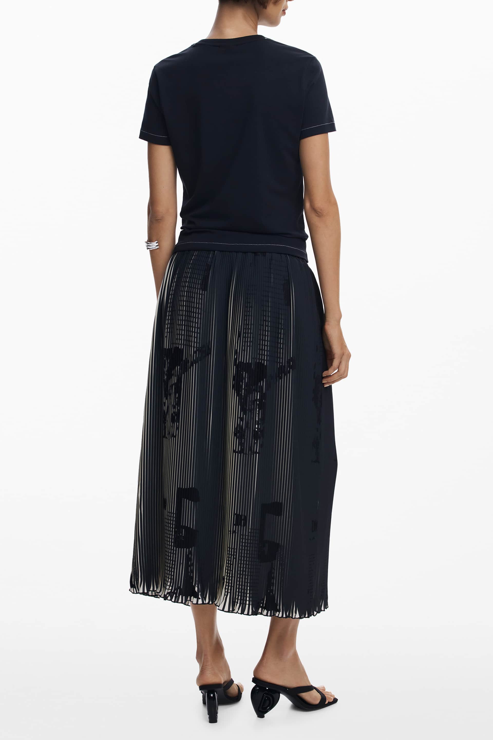DESIGUAL DAMEN LANG ROCK SCHWARZ
