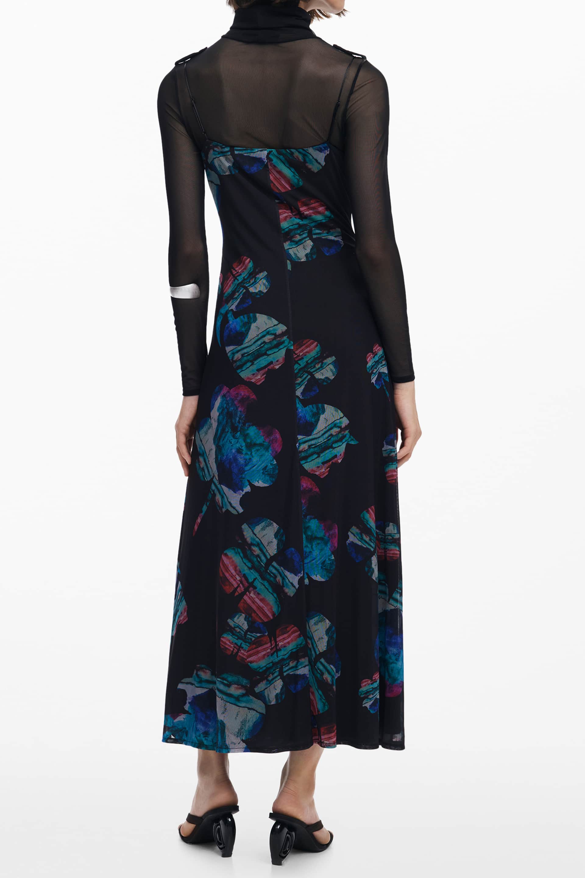 DESIGUAL DAMEN LANG SCHWARZ KLEID