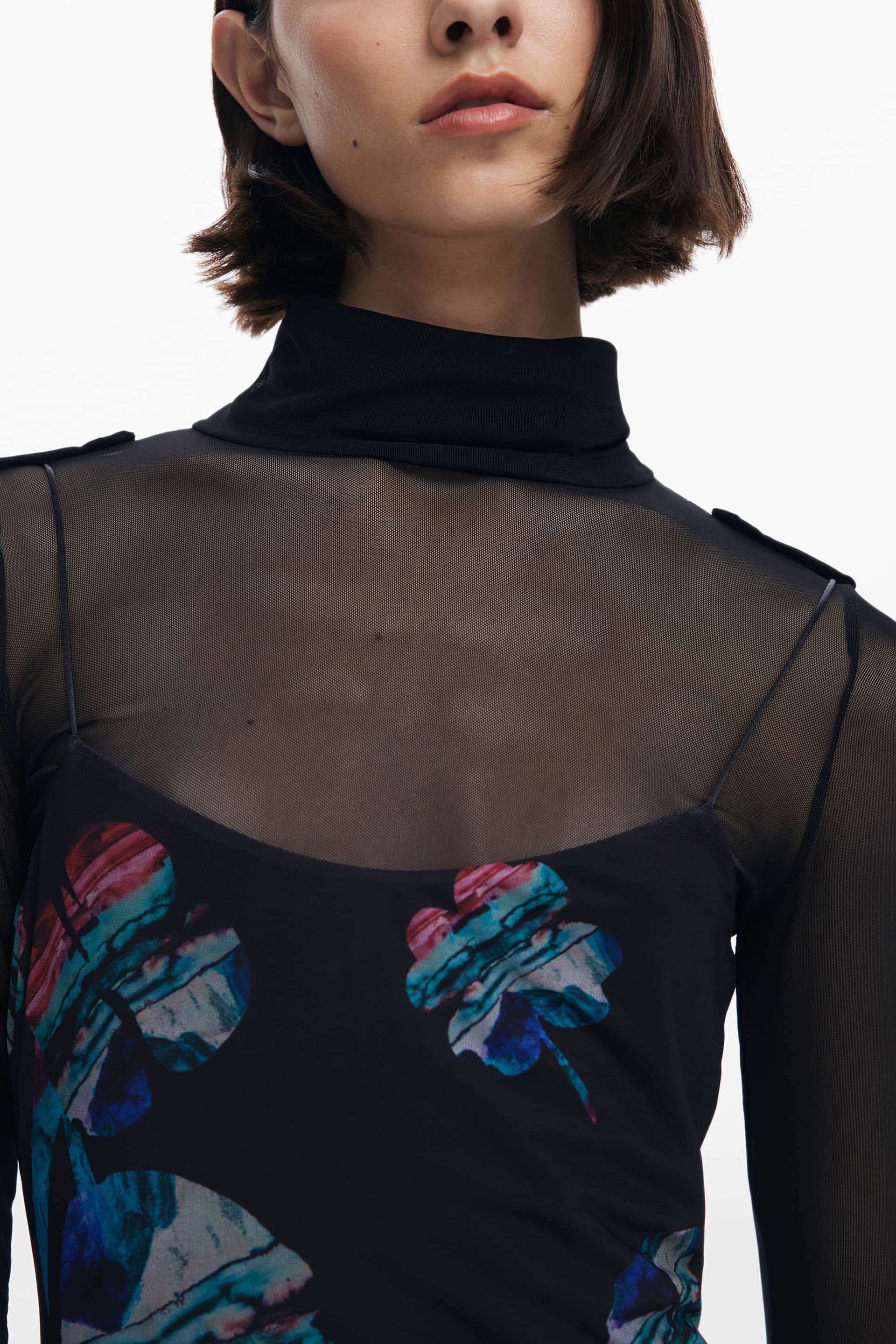DESIGUAL DAMEN LANG SCHWARZ KLEID