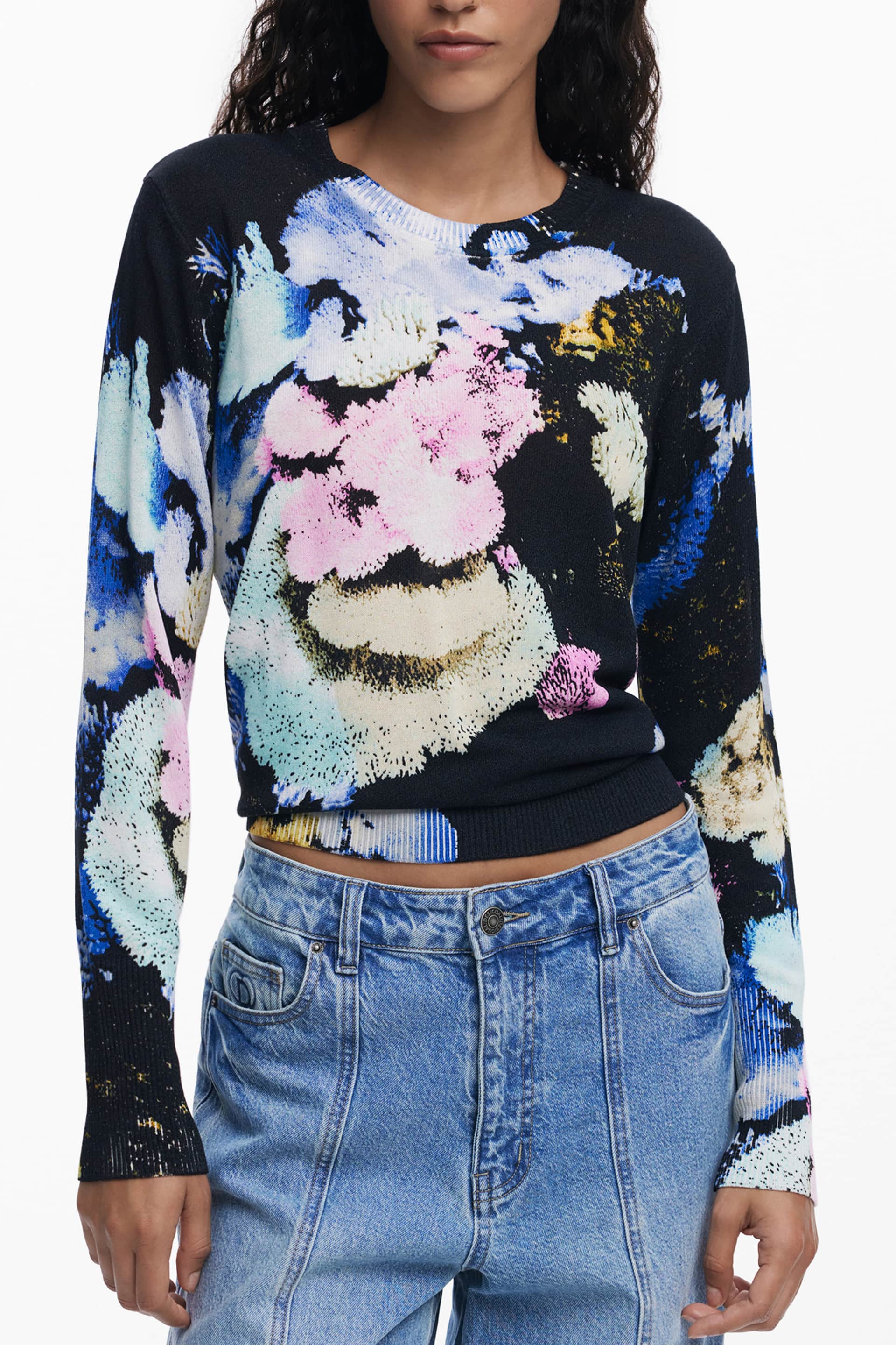 DESIGUAL DAMEN SCHWARZ PULLOVER