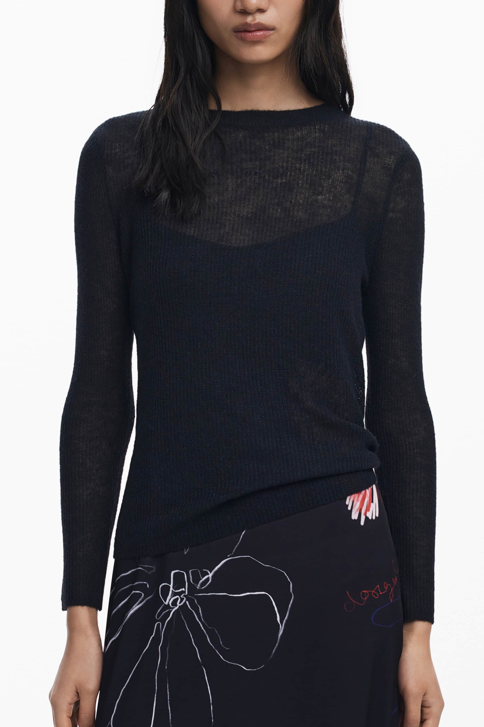 DESIGUAL DAMEN LANG SCHWARZ KLEID