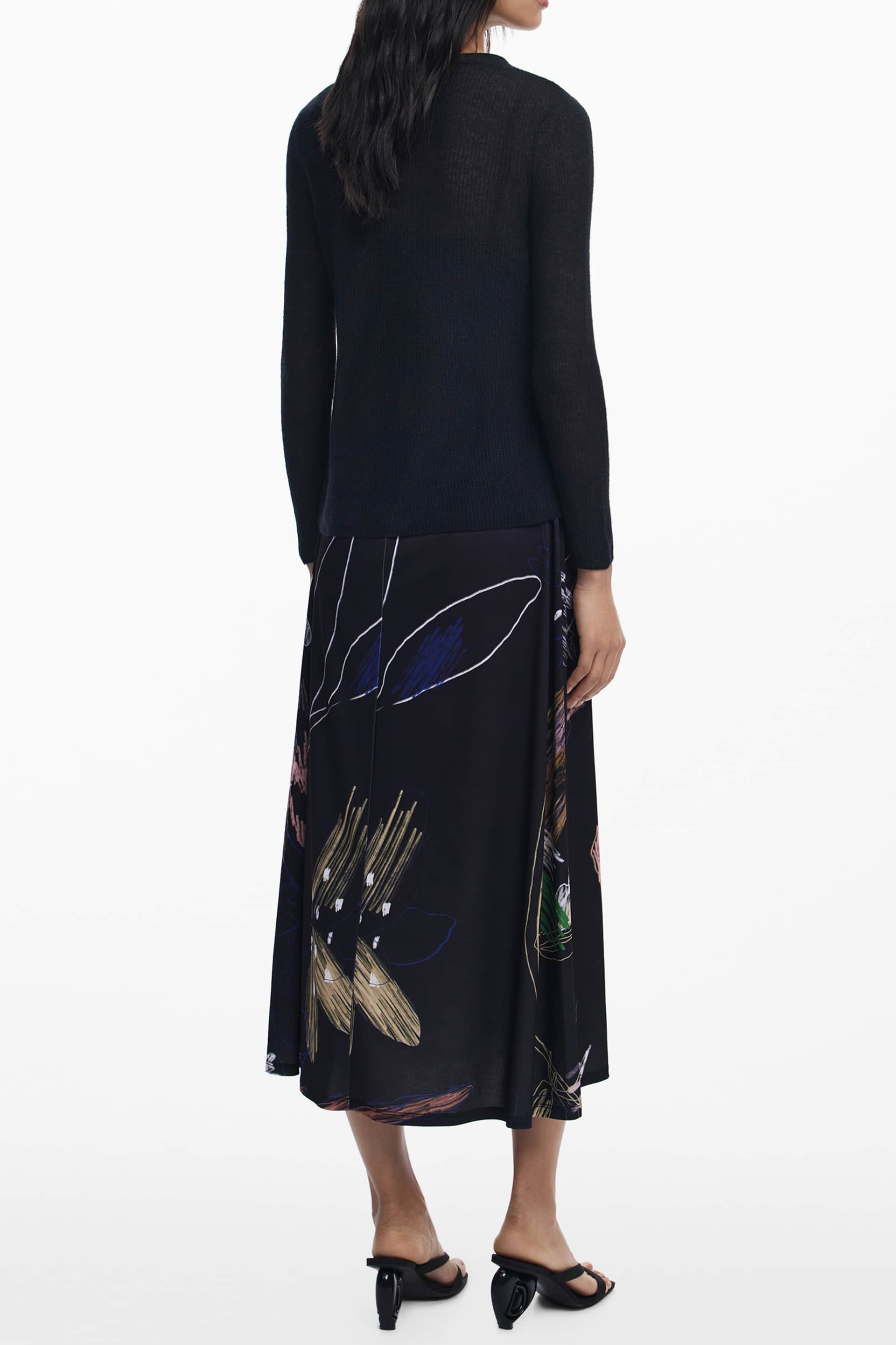 DESIGUAL DAMEN LANG SCHWARZ KLEID