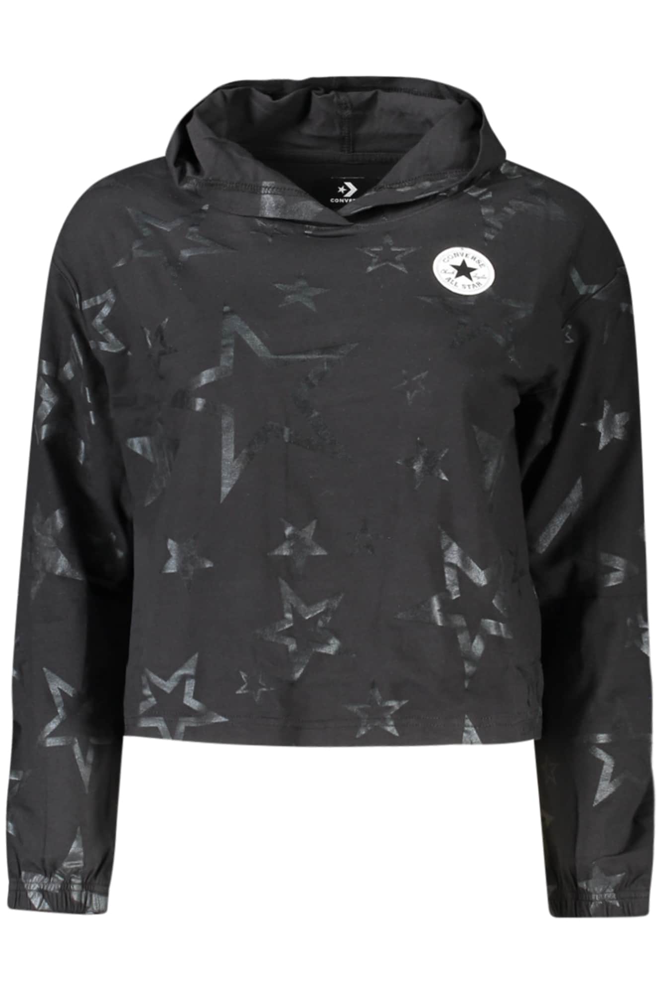 Converse Mädchen Langarm T-Shirt, Schwarz