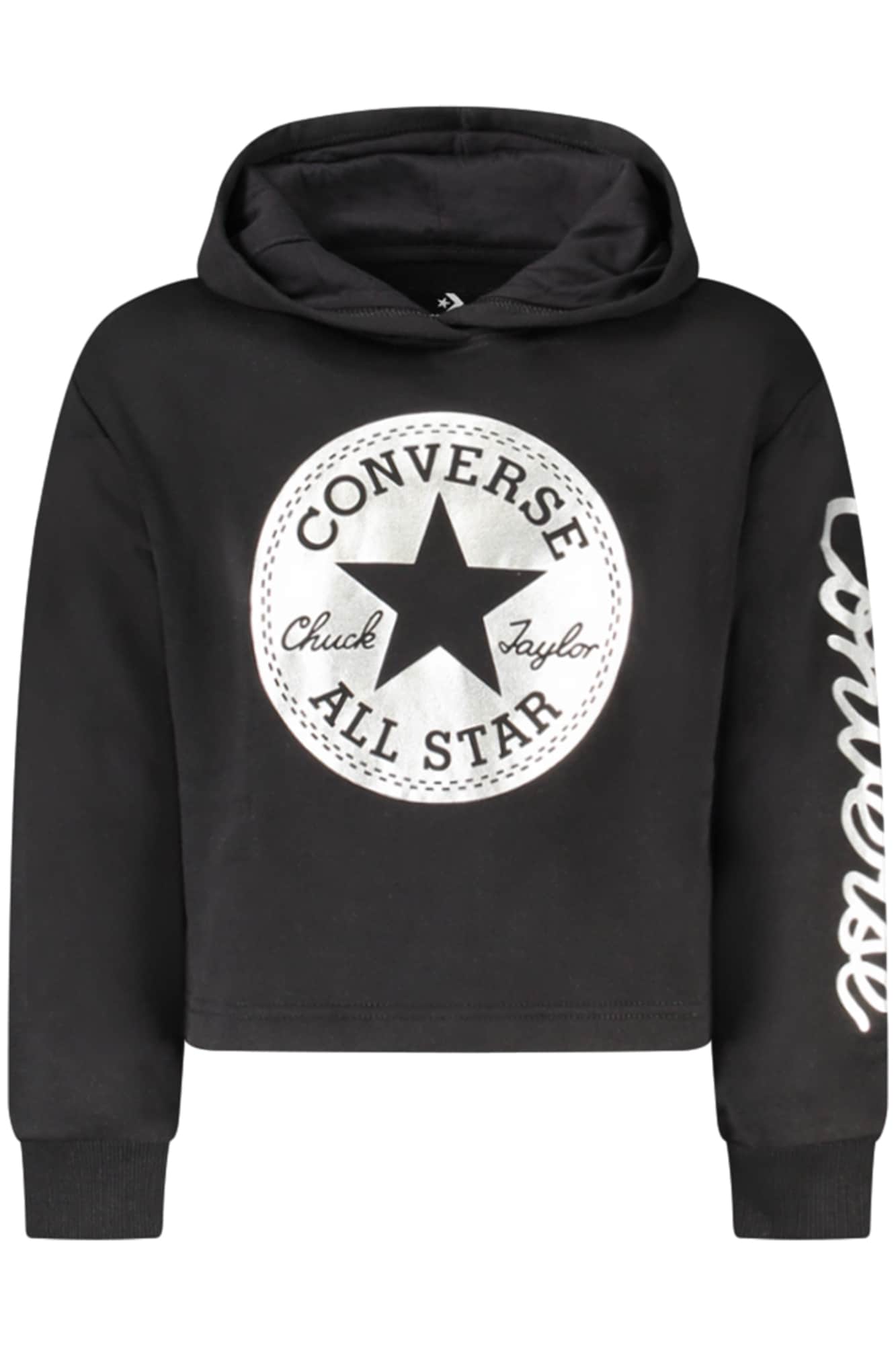Converse Mädchen Mit Reißverschluss Hoodie, Schwarz