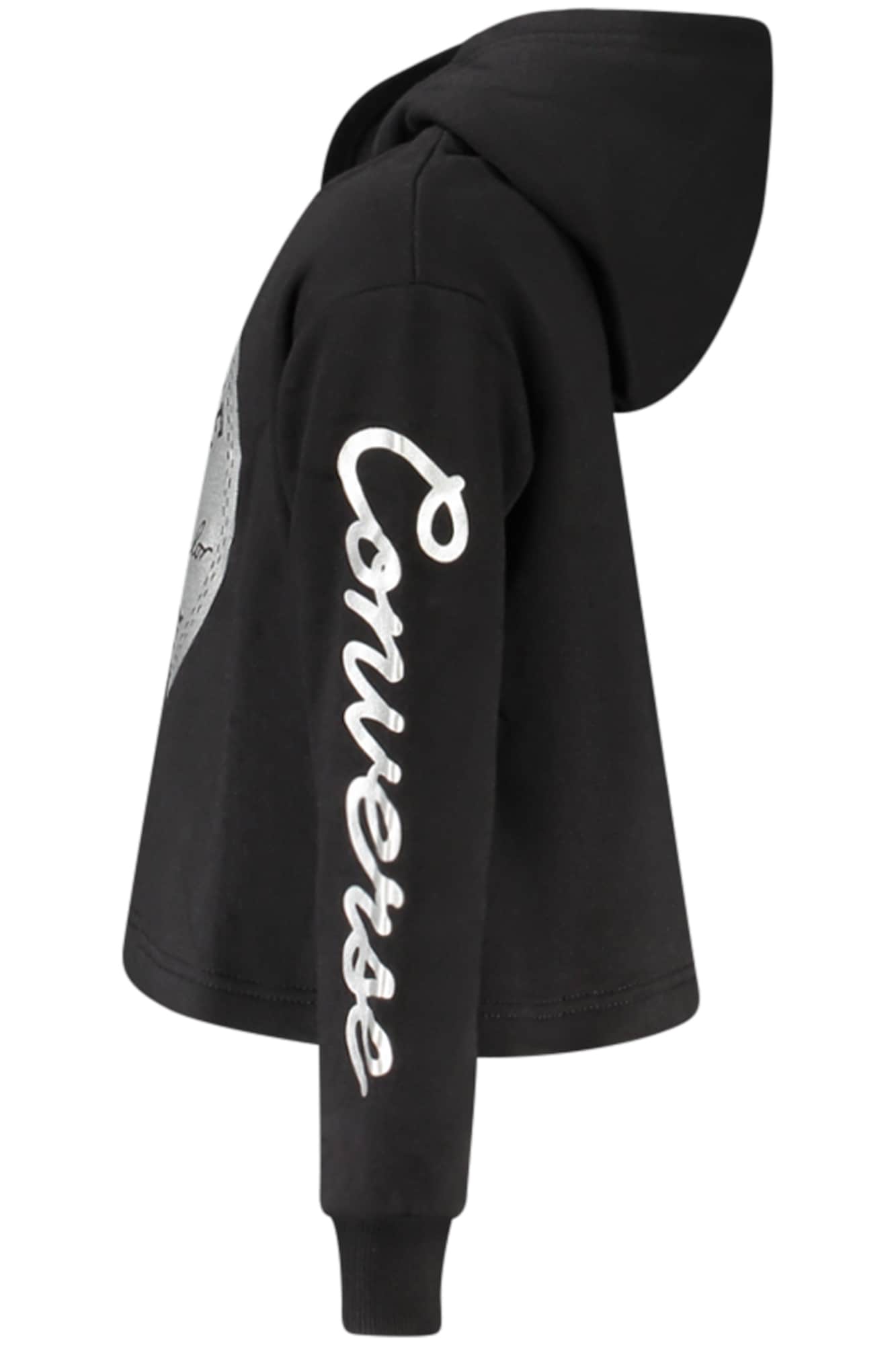 Converse Mädchen Mit Reißverschluss Hoodie, Schwarz