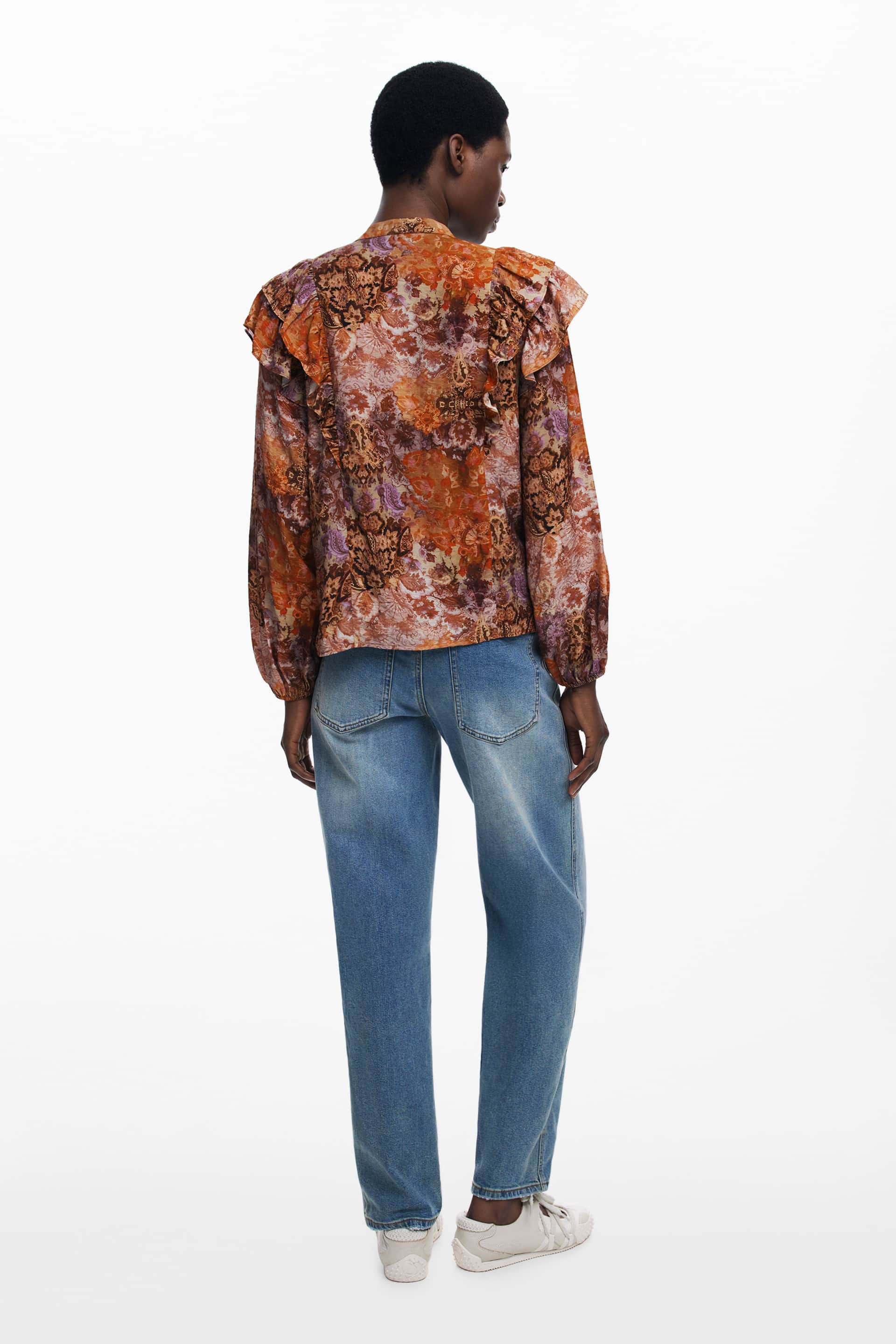 DESIGUAL DAMEN LANGARM SHIRT, ORANGE