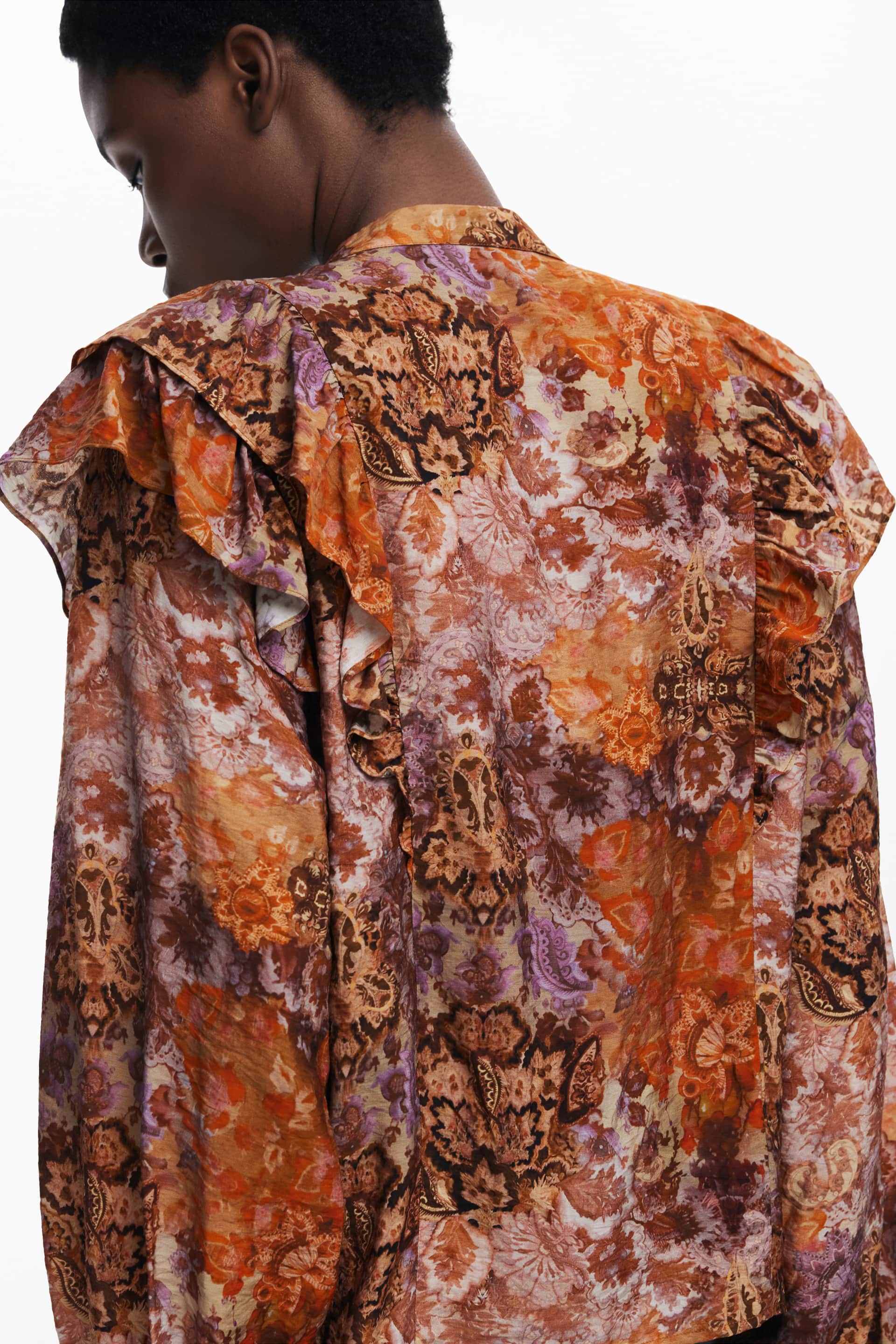 DESIGUAL DAMEN LANGARM SHIRT, ORANGE
