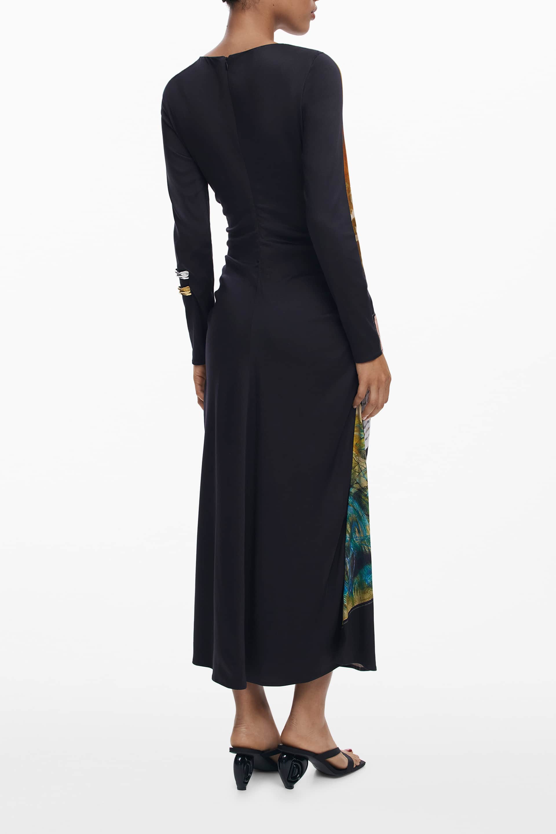 DESIGUAL DAMEN LANG SCHWARZ KLEID