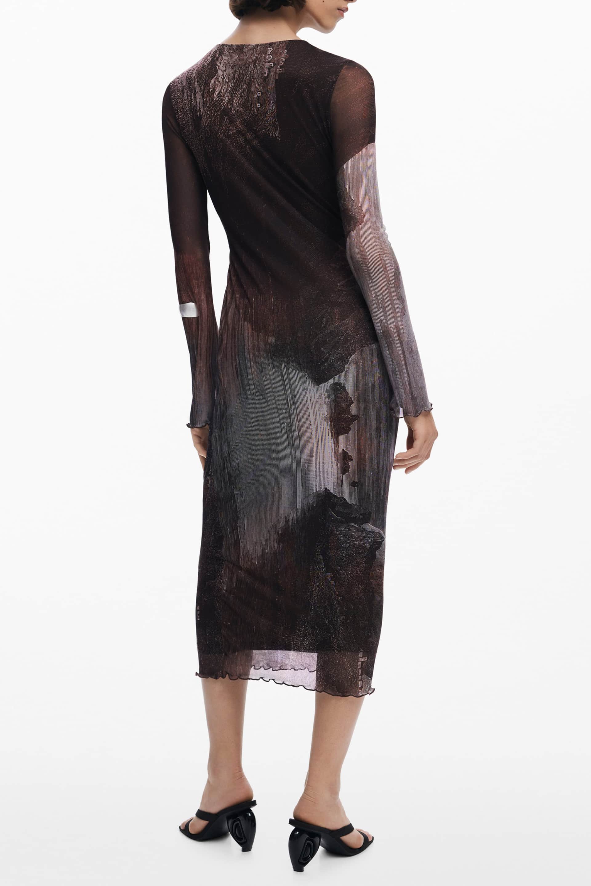 DESIGUAL DAMEN LANG KLEID IN BRAUN
