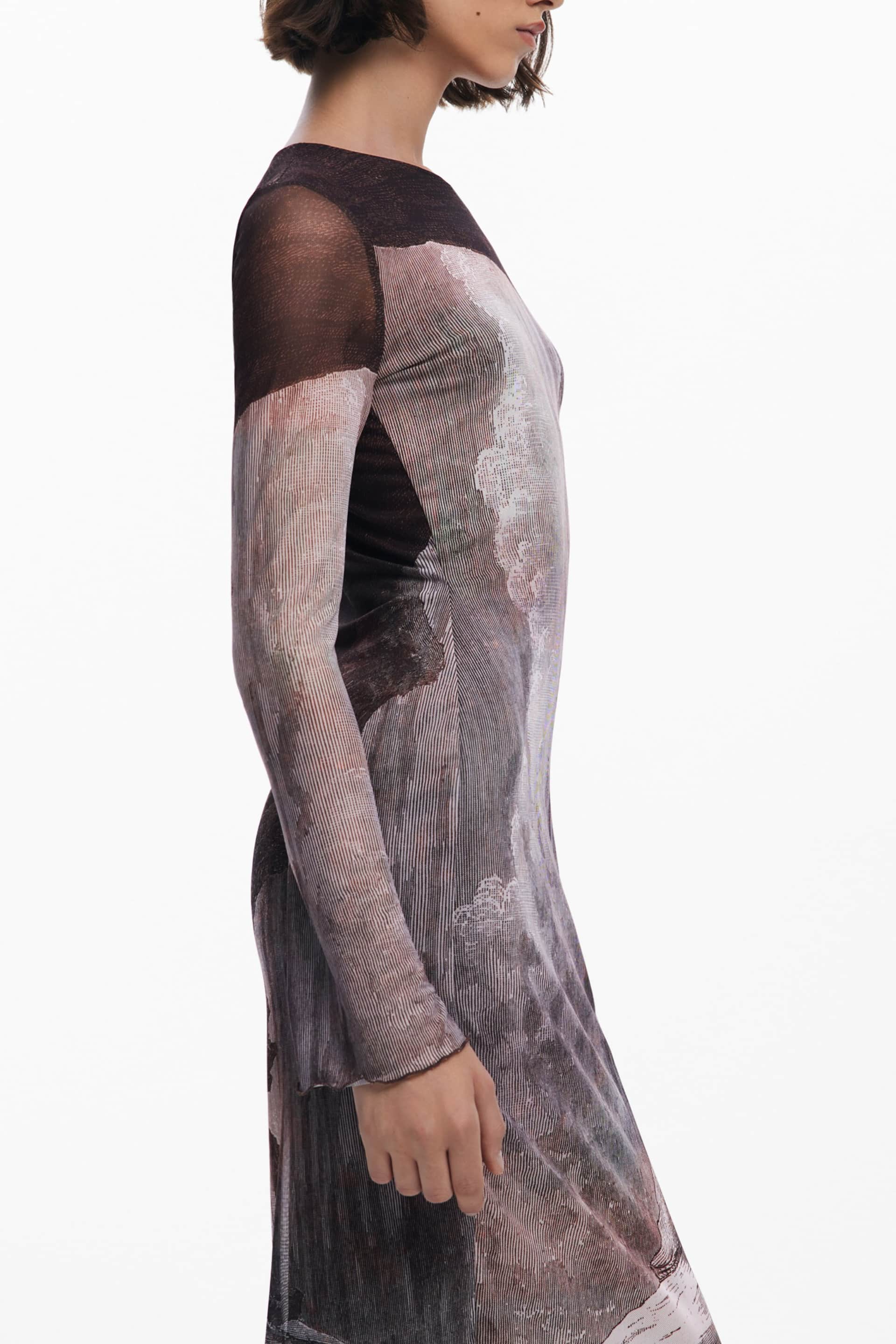 DESIGUAL DAMEN LANG KLEID IN BRAUN