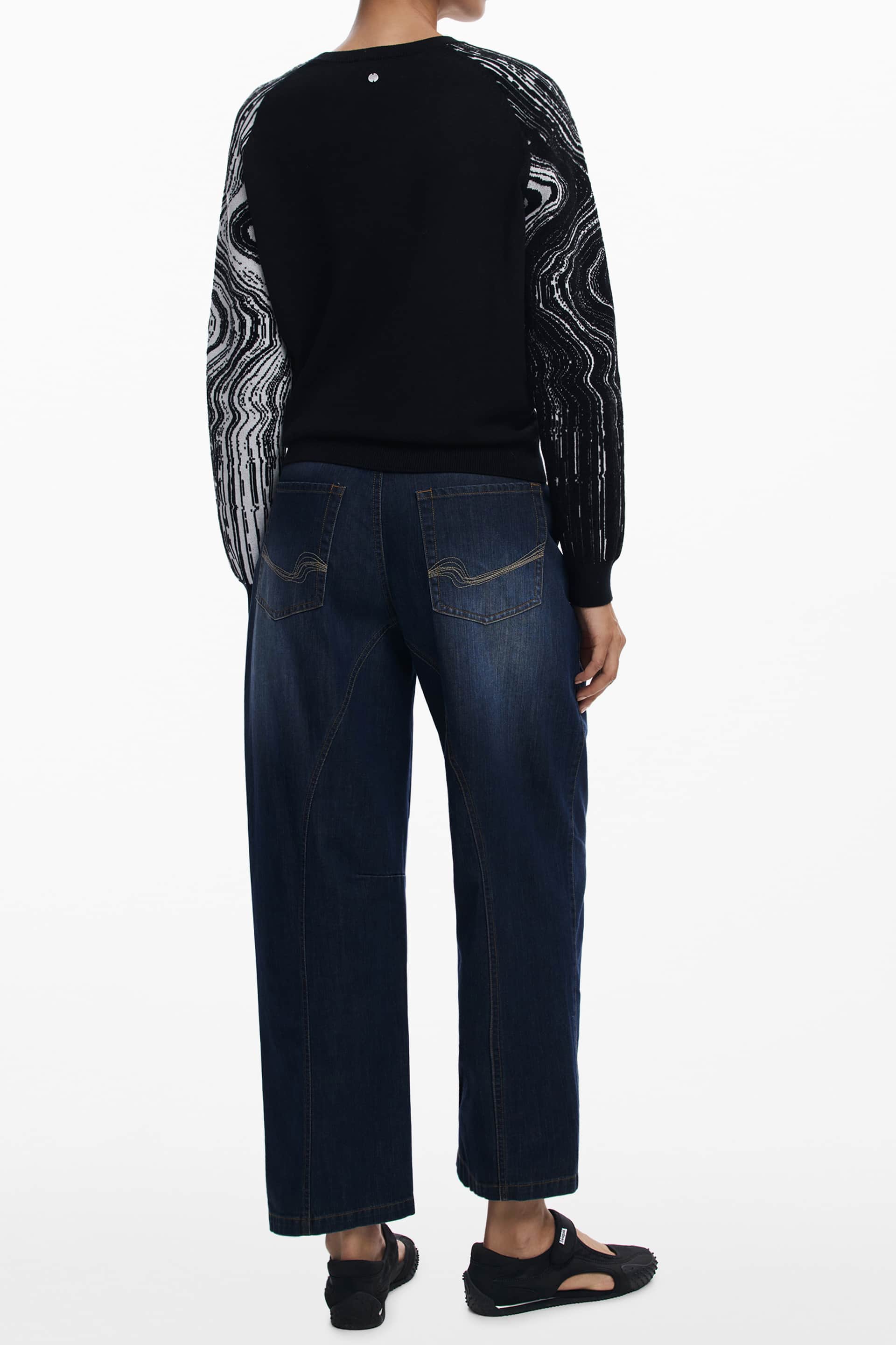 DESIGUAL DAMEN SCHWARZ PULLOVER