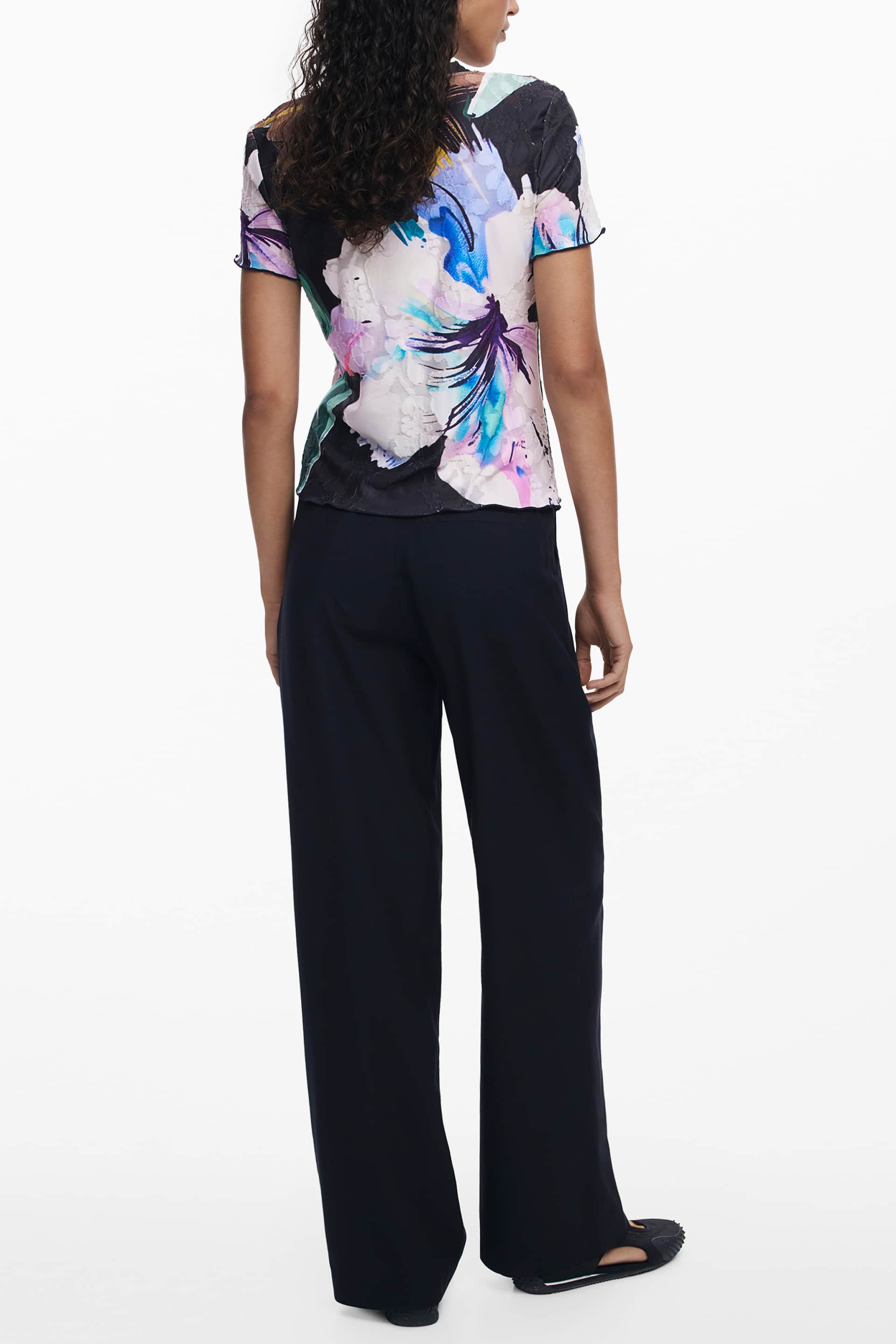 DESIGUAL DAMEN KURZARM T-SHIRT SCHWARZ