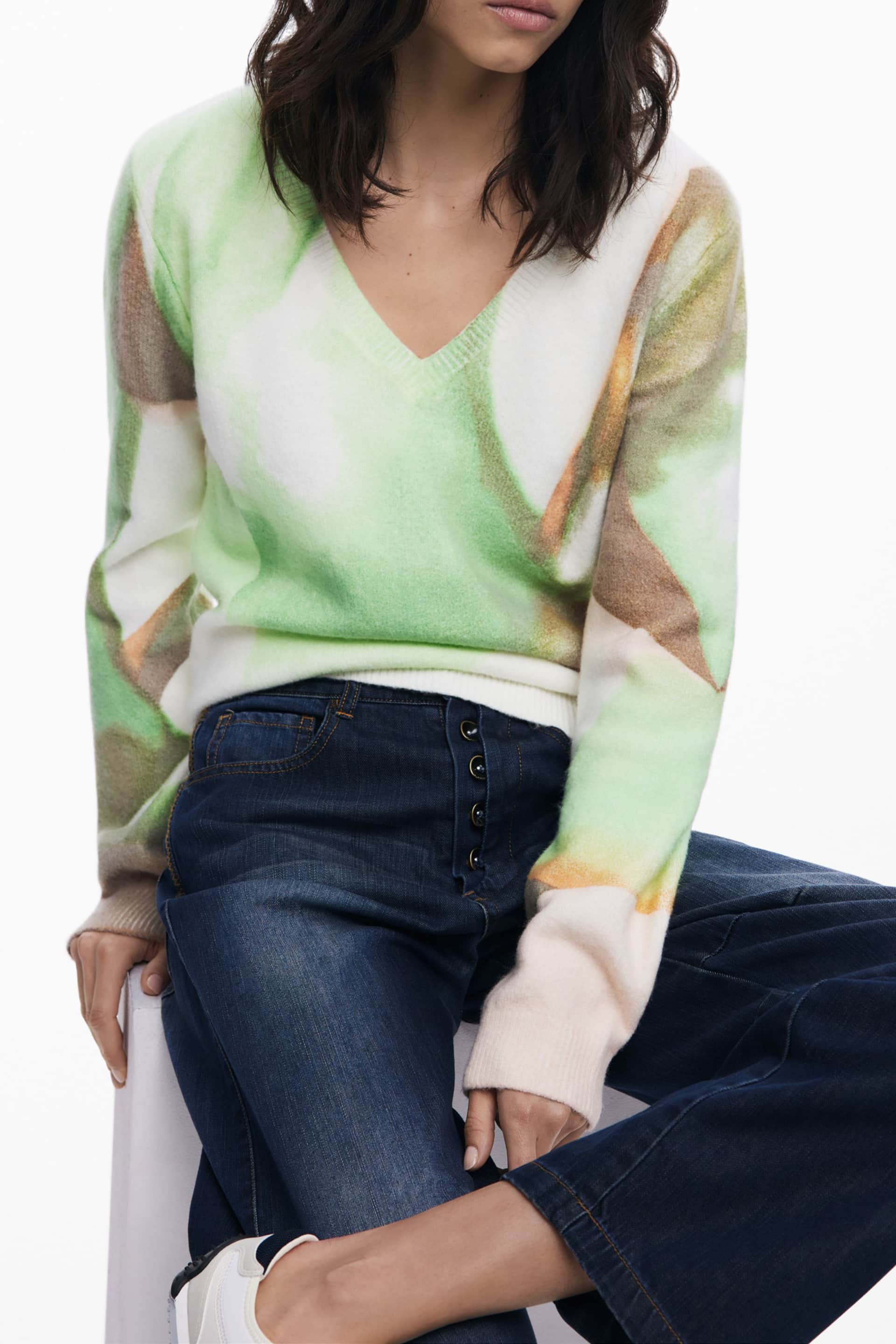 DESIGUAL DAMEN GRÜN PULLOVER